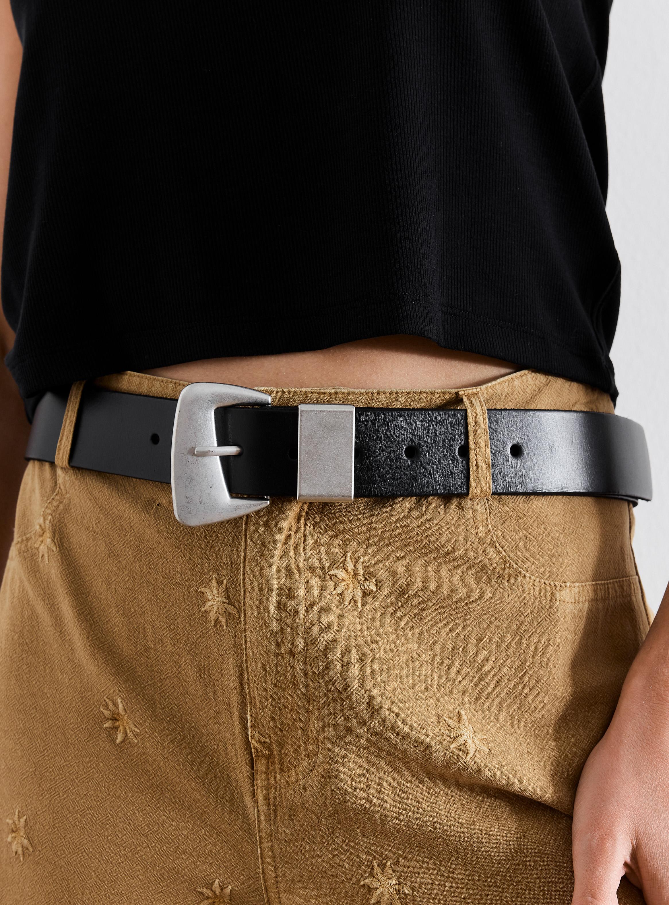 Cinturón Hebilla Irregular Cuero-4