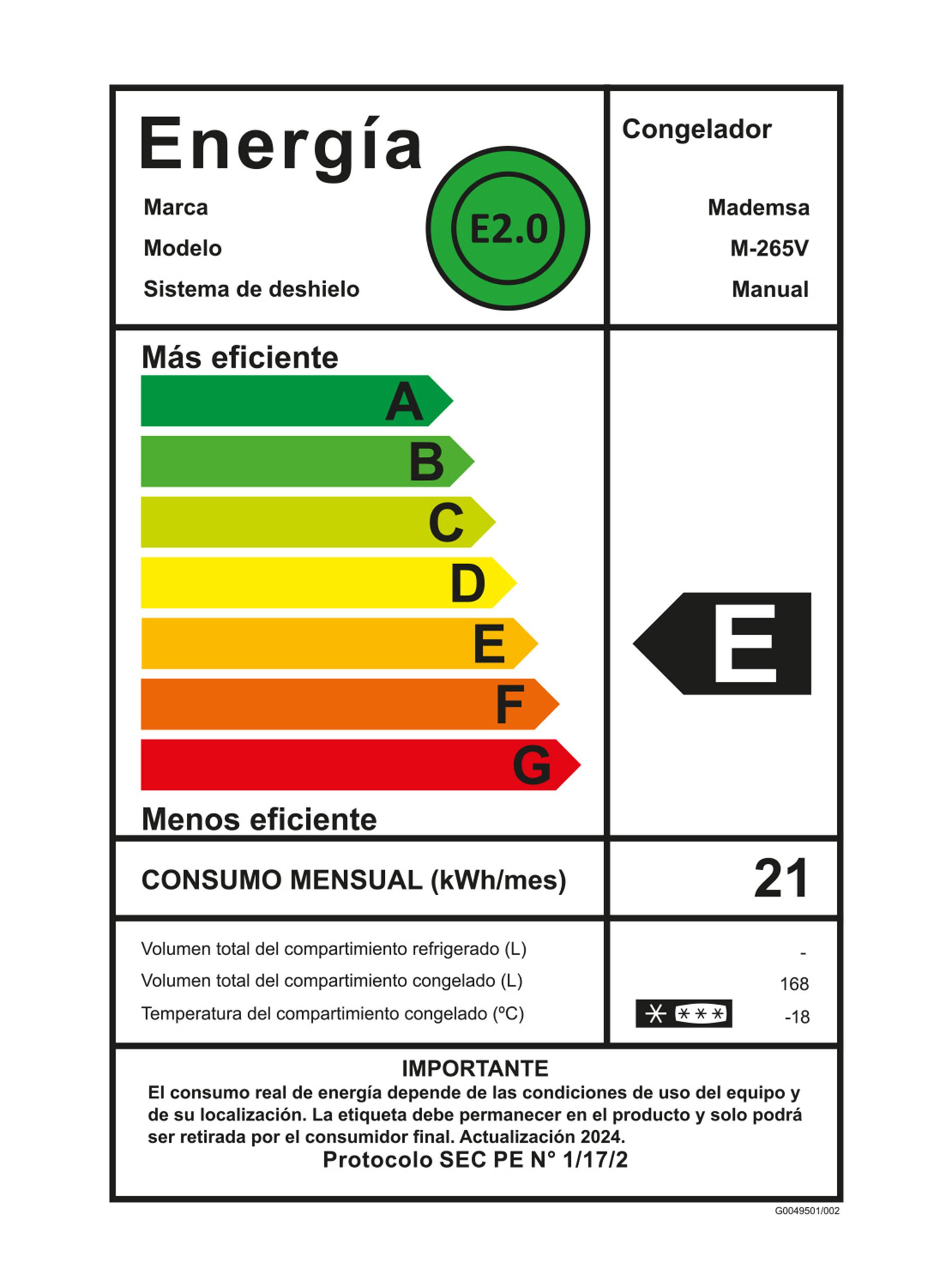Freezer Vertical Frío Directo 168 Litros M265V Inox-6