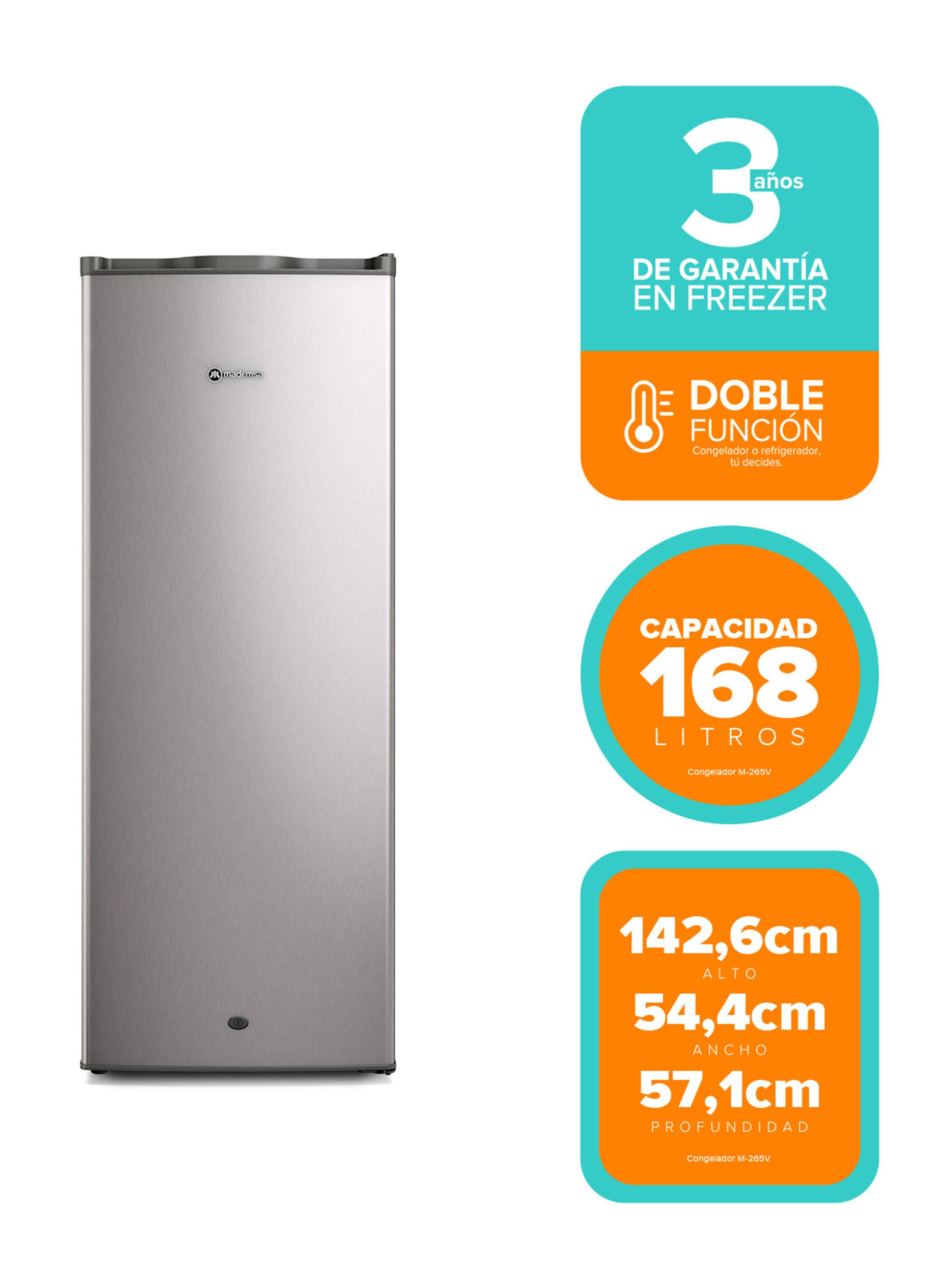 Freezer Vertical Frío Directo 168 Litros M265V Inox-1