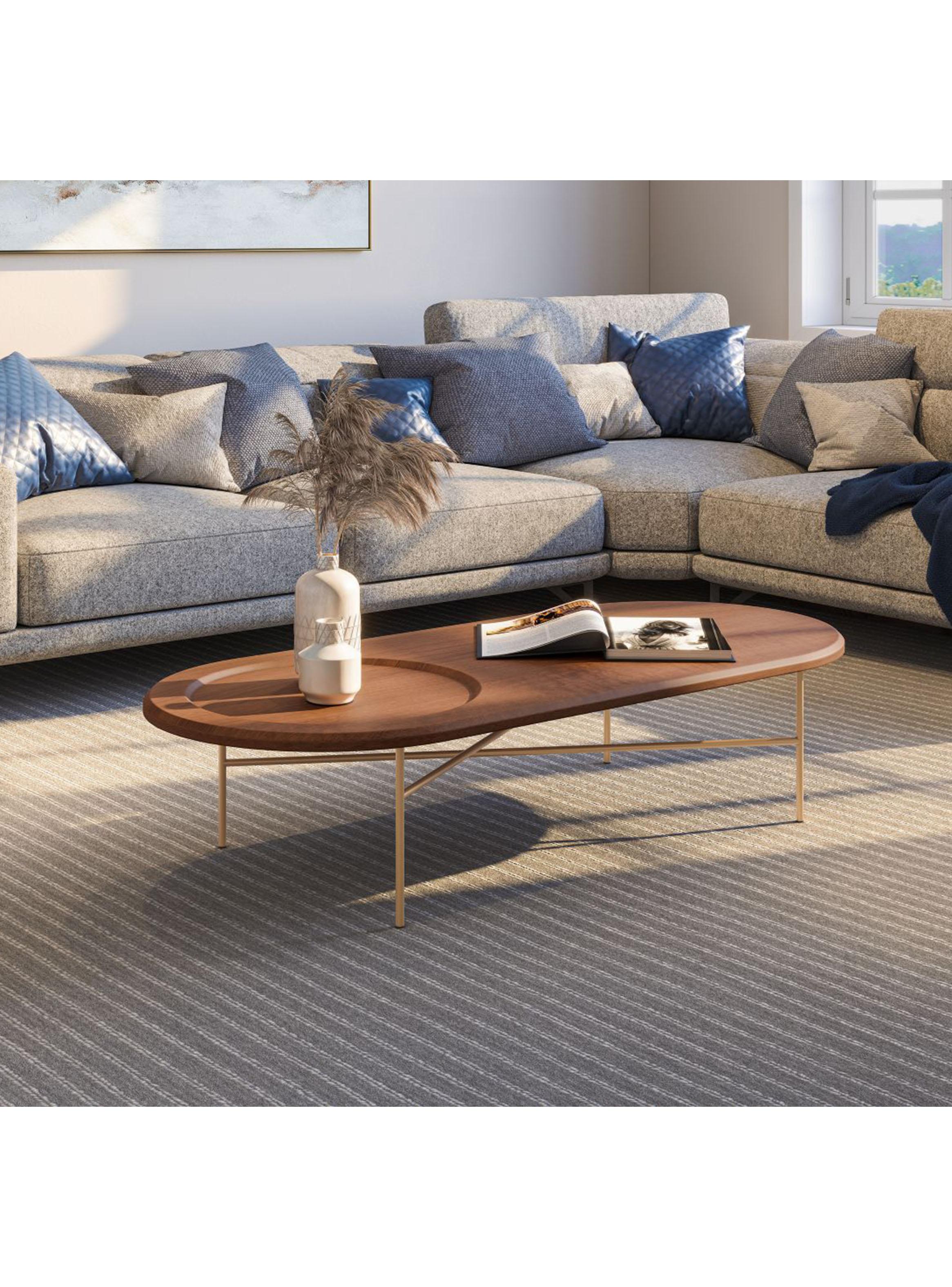 Mesa Centro Ovalo 30x136x60 cm-3