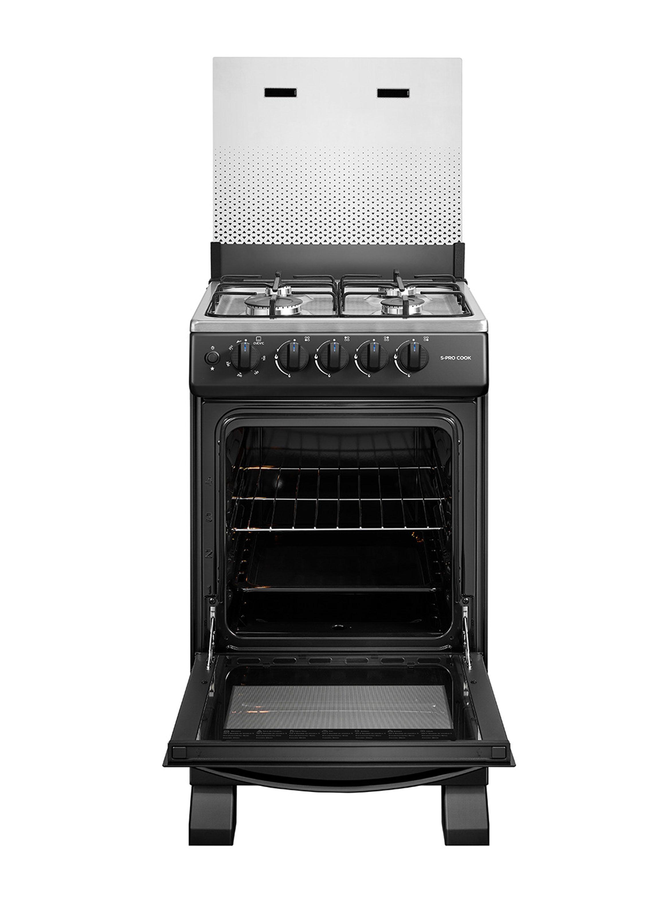 Cocina a Gas 4 Quemadores MFO-MG20TCSSLBK Negro-1