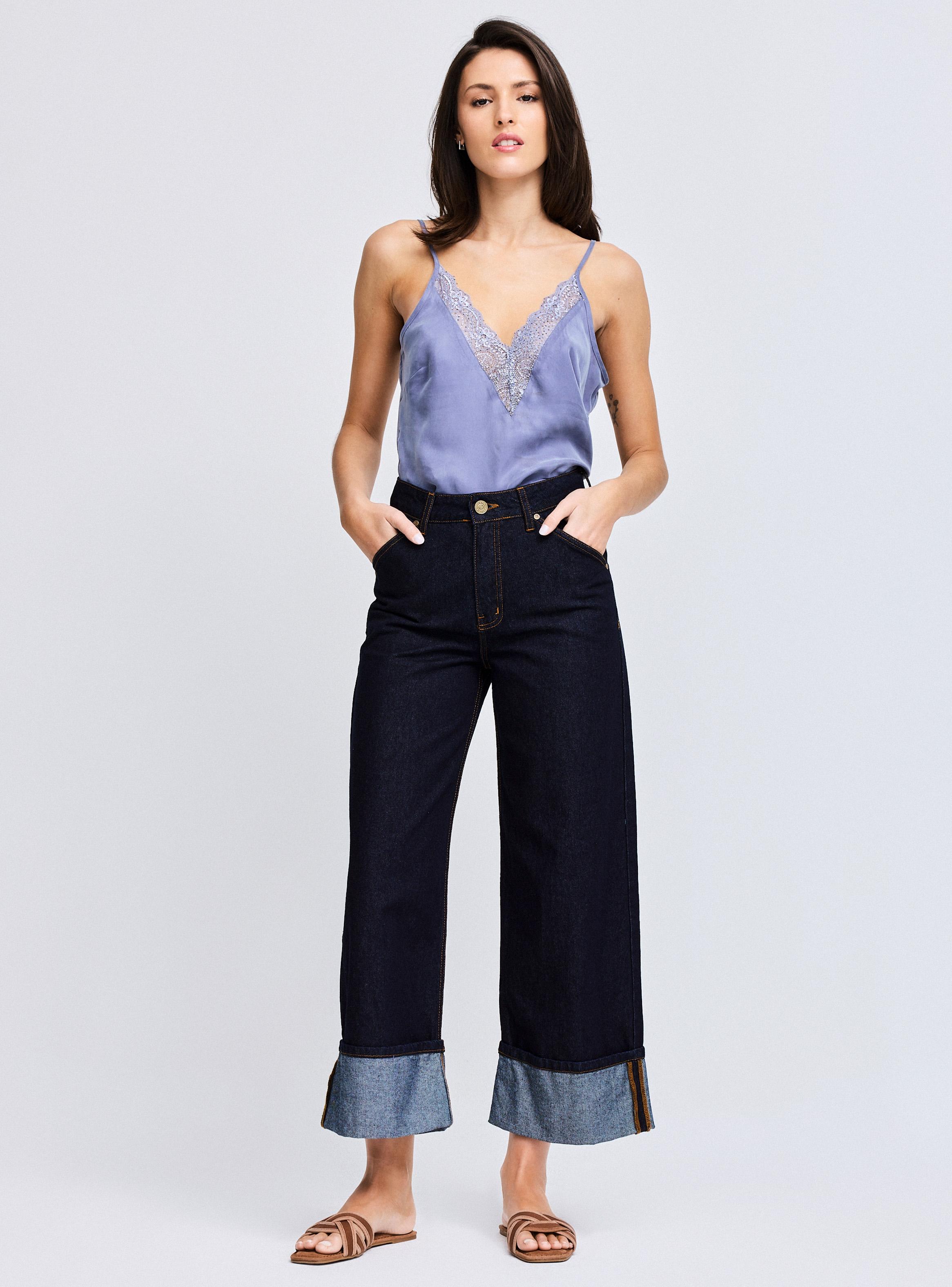 Jeans Ancho con Bota Volteada-4