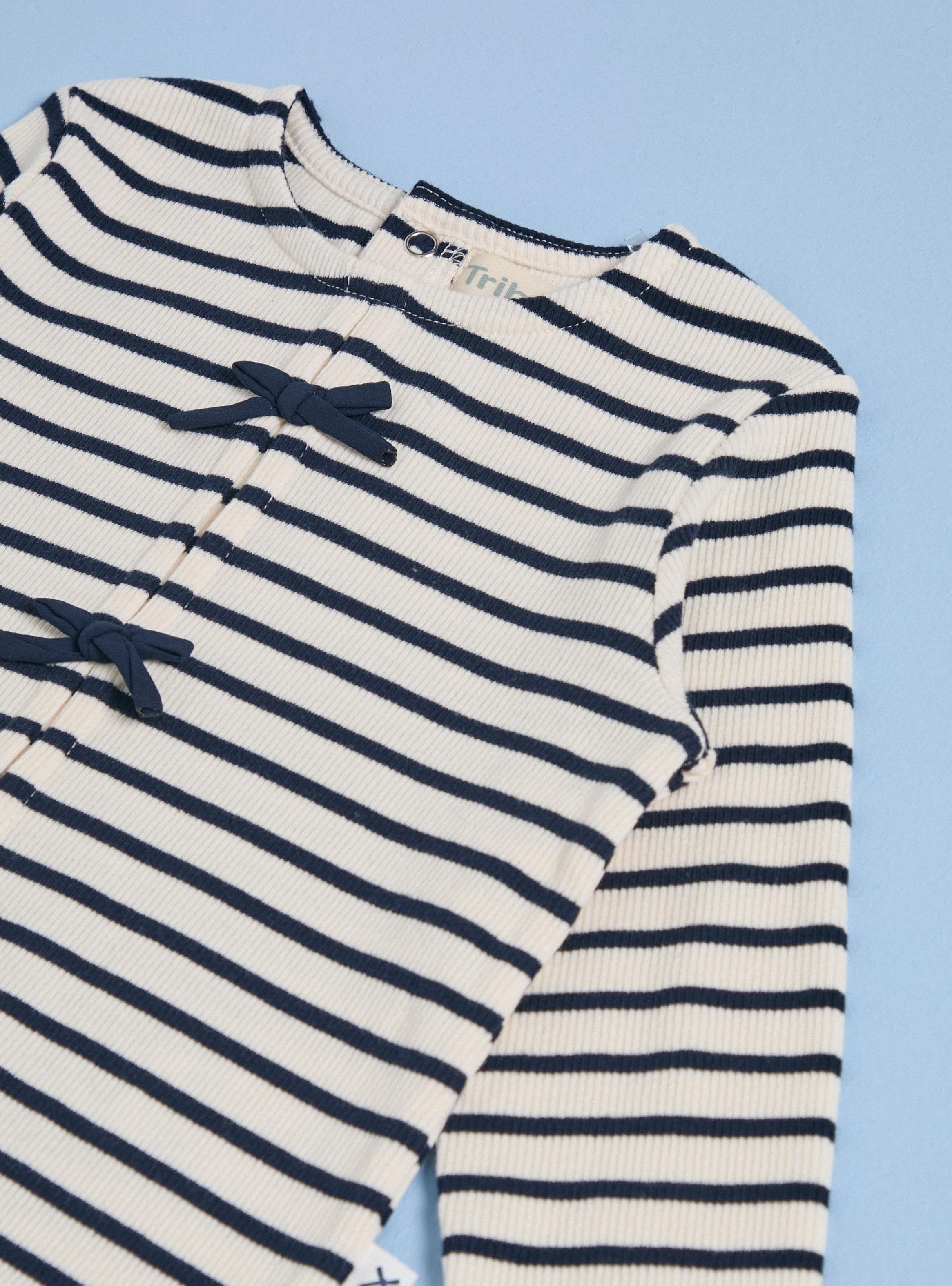 Polera Rayada con Cintas en Contraste-3