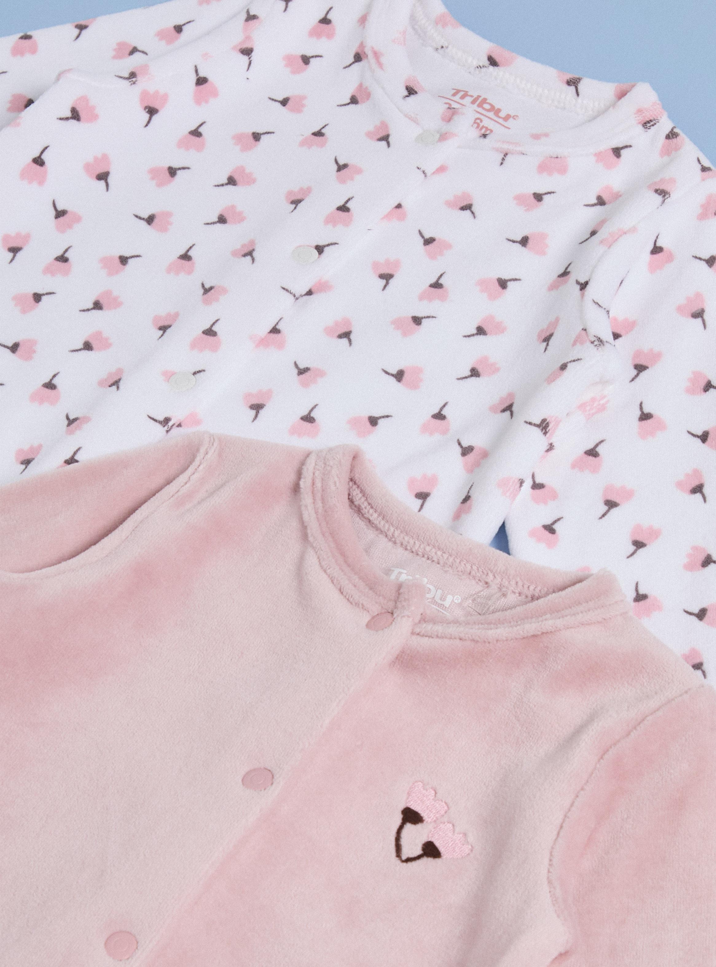 Osito 2 Piezas Print de Flores y Liso-3