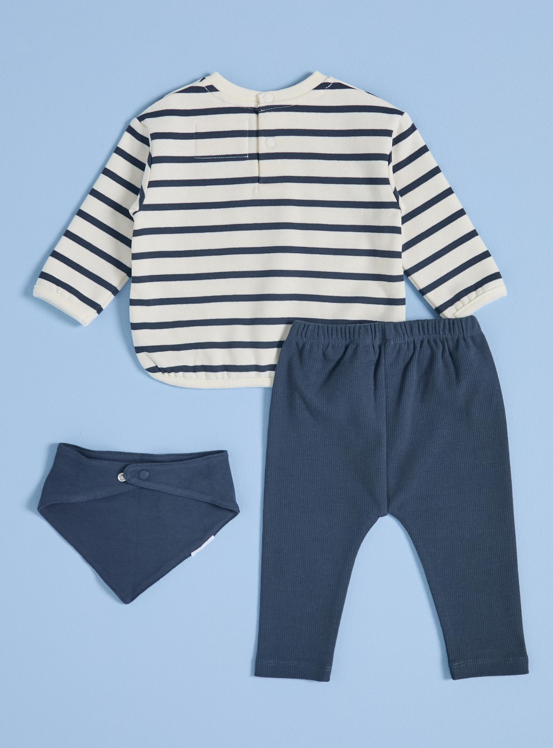Conjunto Set 3 Piezas Polerón, Babero Dino y Pantalón-2