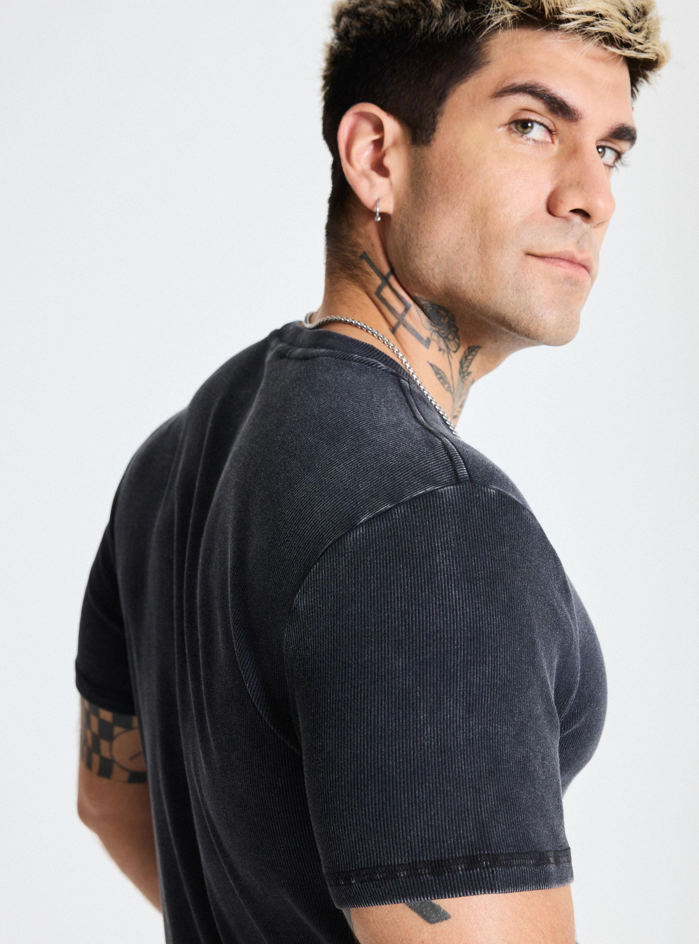 Polera Básica Ajustada Rib con Bordado-3