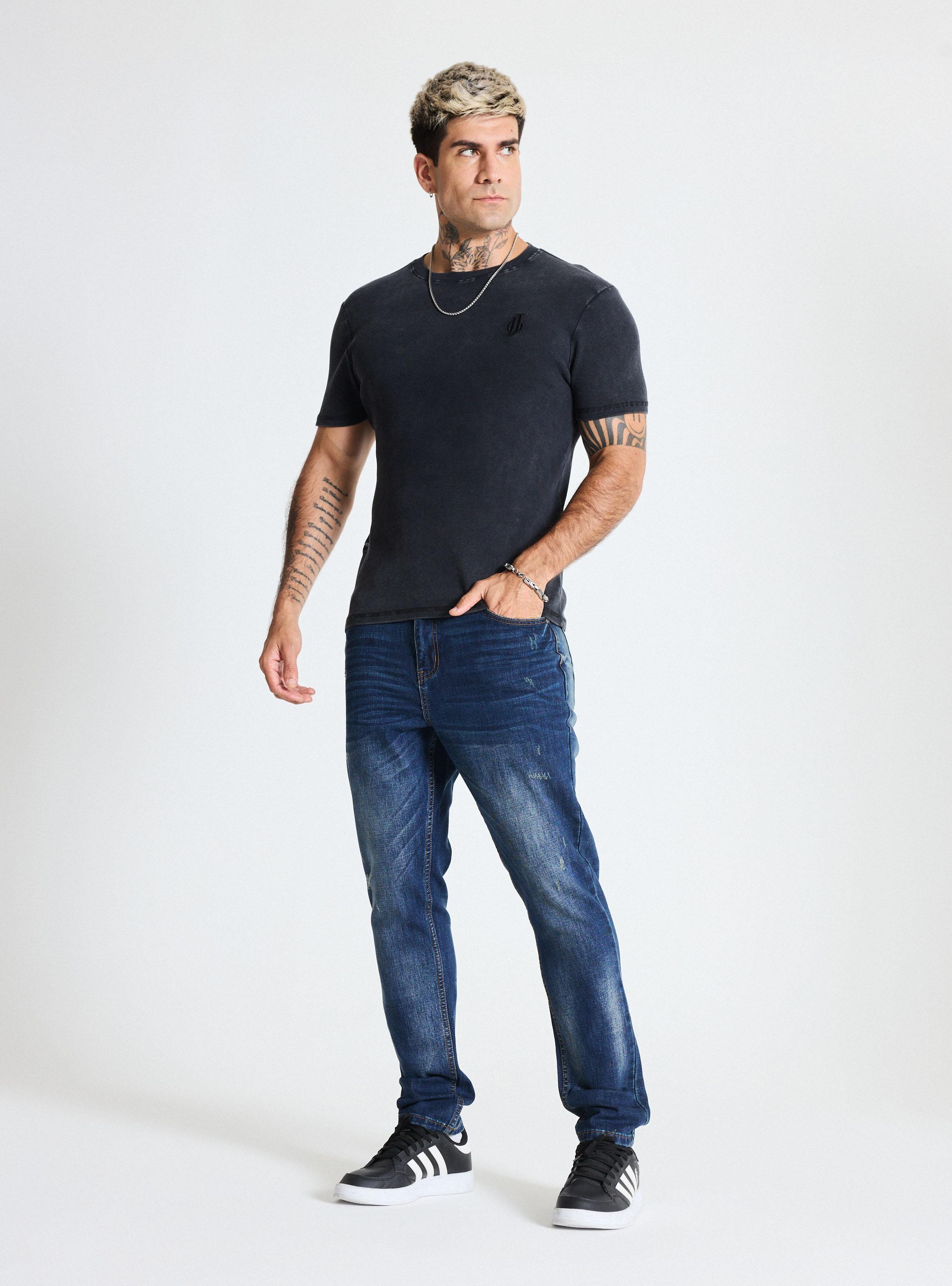 Polera Básica Ajustada Rib con Bordado-4