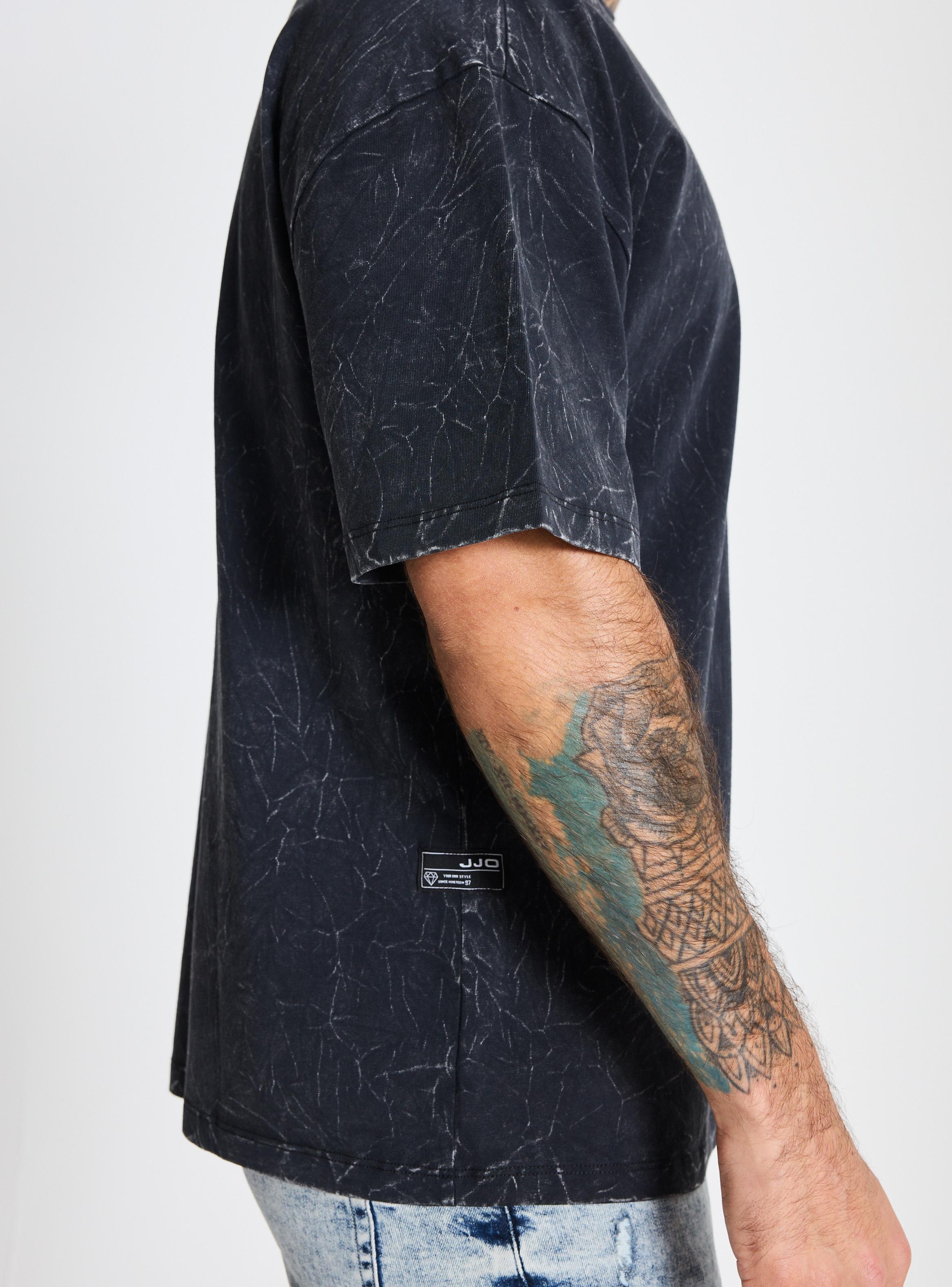 Polera Loose Fit Lavado Gravillado Bordado Delantero-3