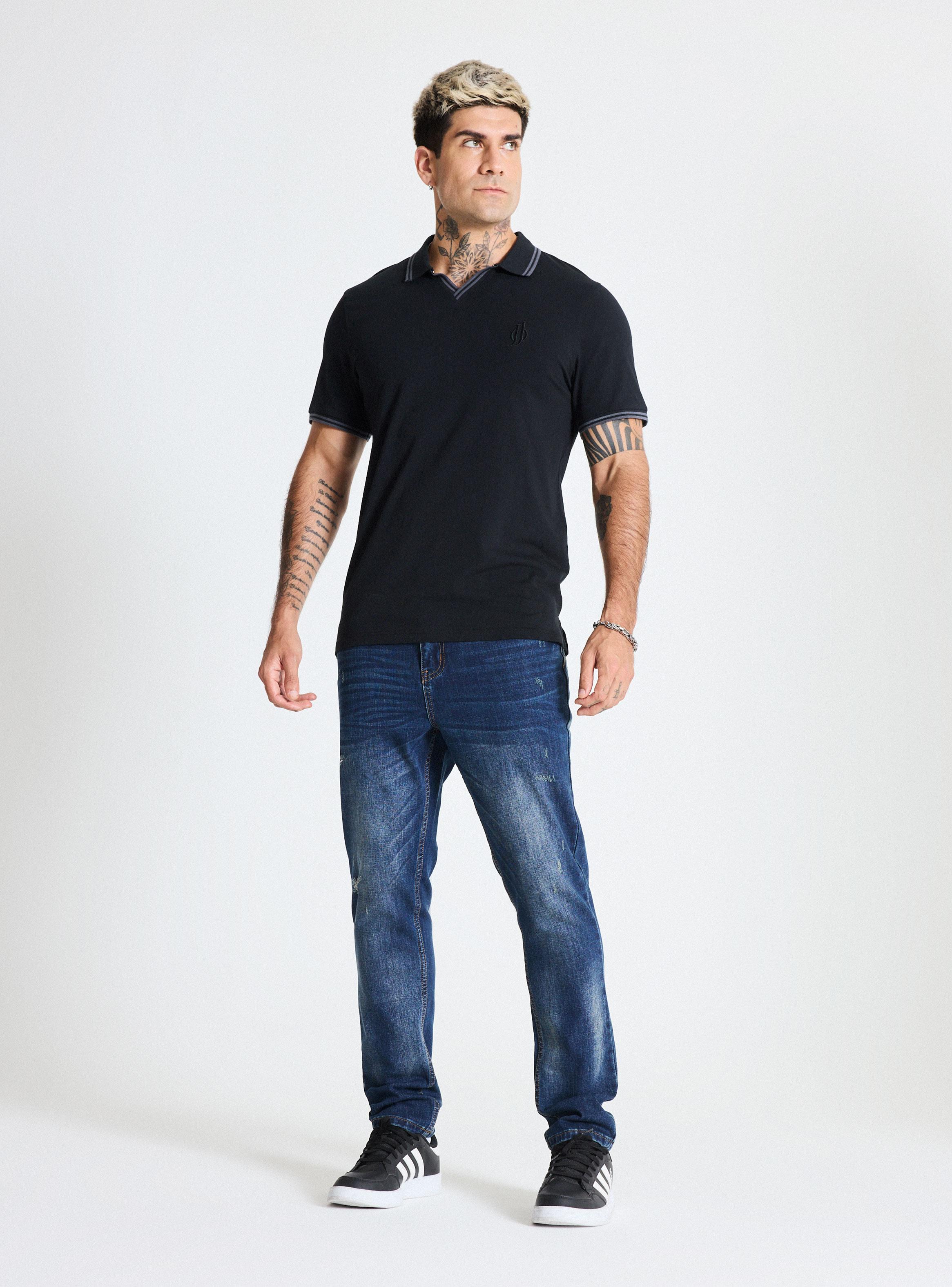 Jeans Skinny Lavado Contrastado con Roturas-4