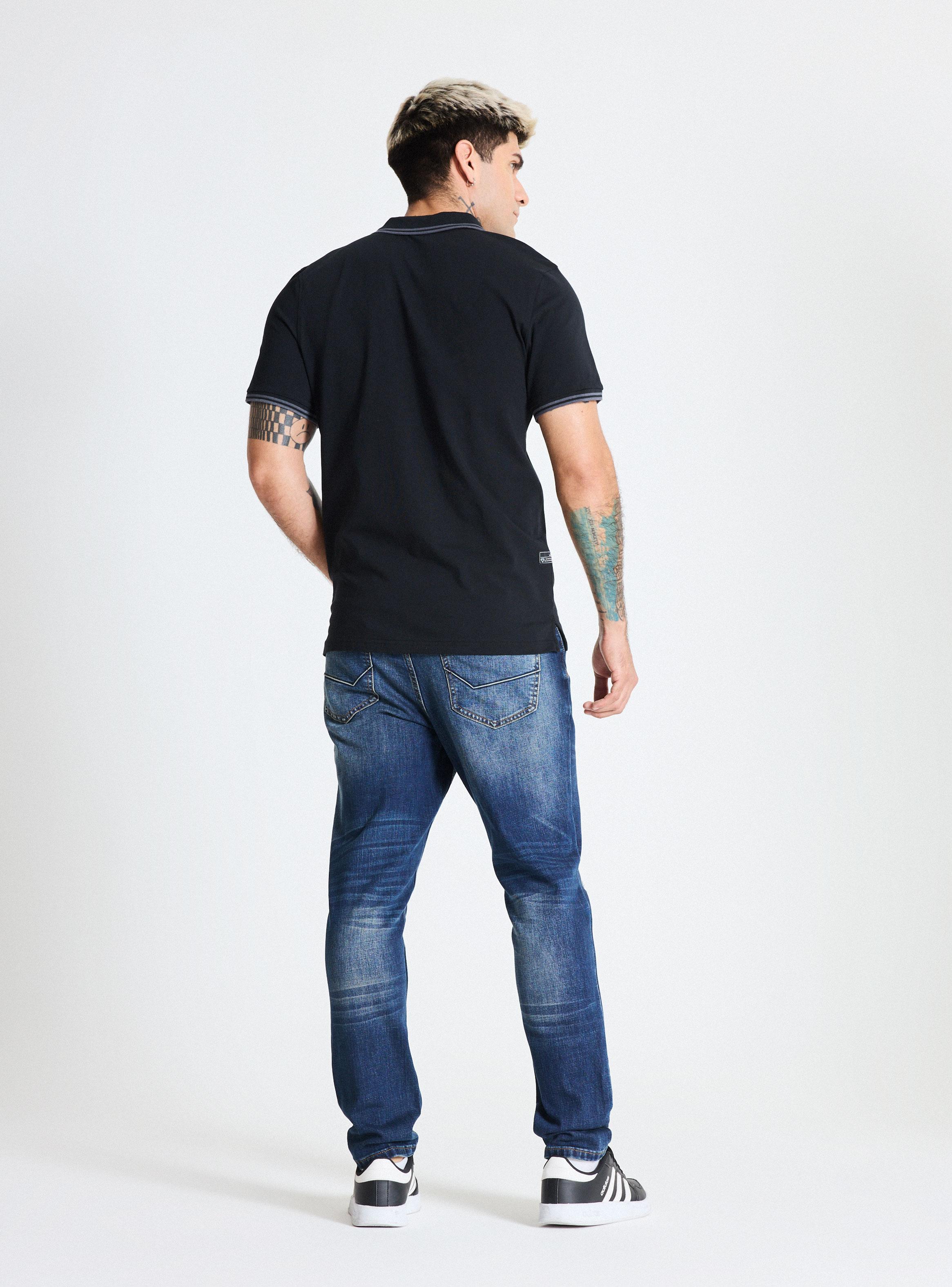 Jeans Skinny Lavado Contrastado con Roturas-5