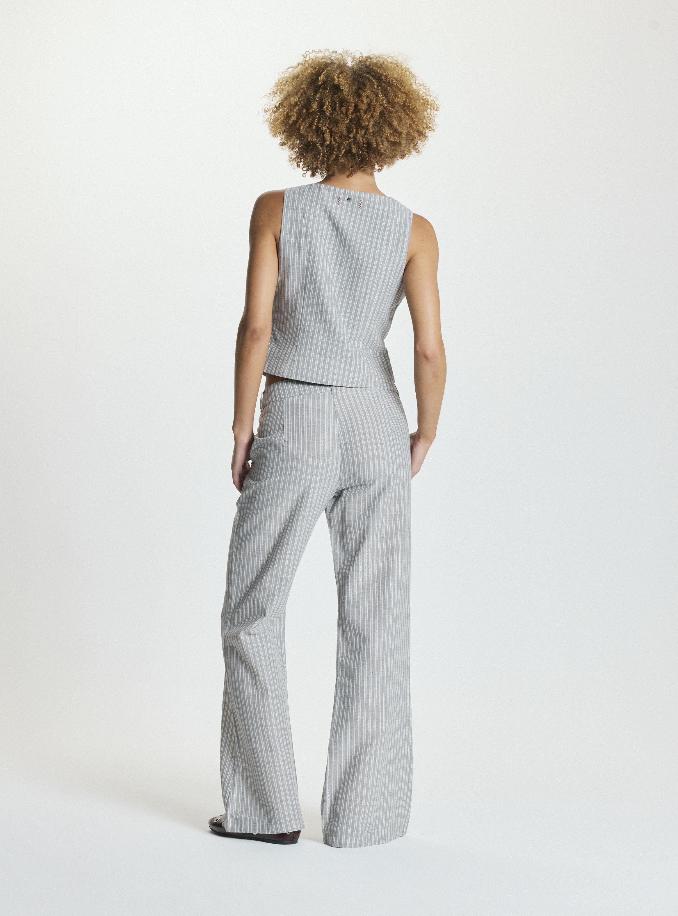 Pantalón Rayas Tiro Bajo-5