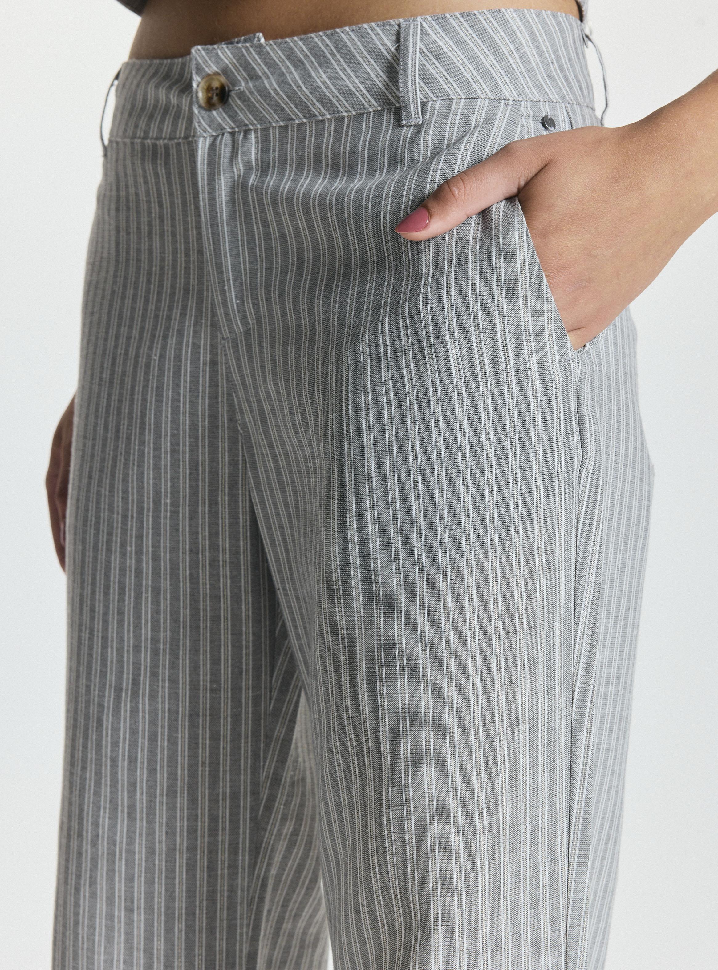 Pantalón Rayas Tiro Bajo-2