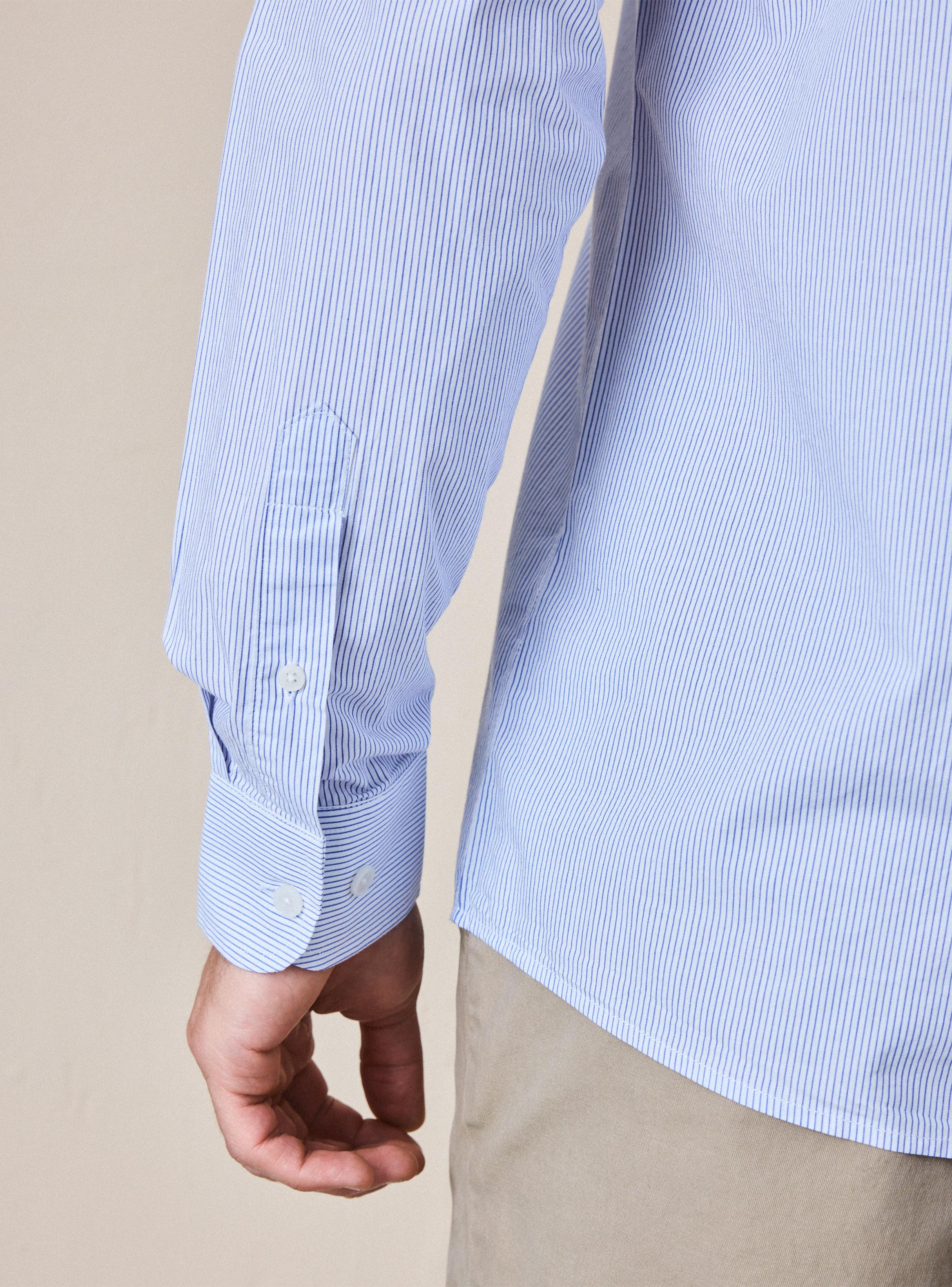 Camisa Manga Larga Poplin Algodón Rayas-3