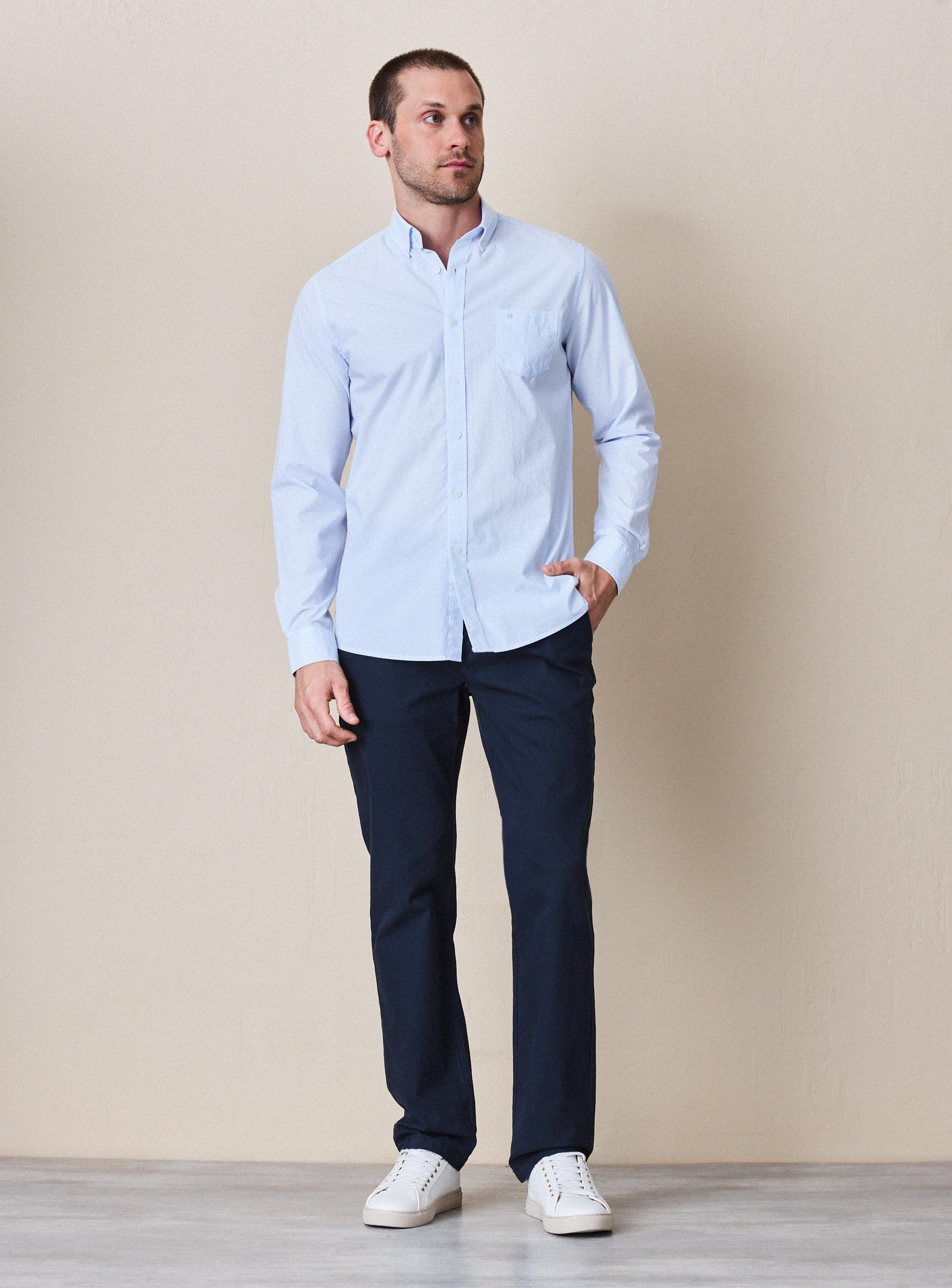 Camisa Manga Larga Poplin Algodón Cuadros-4