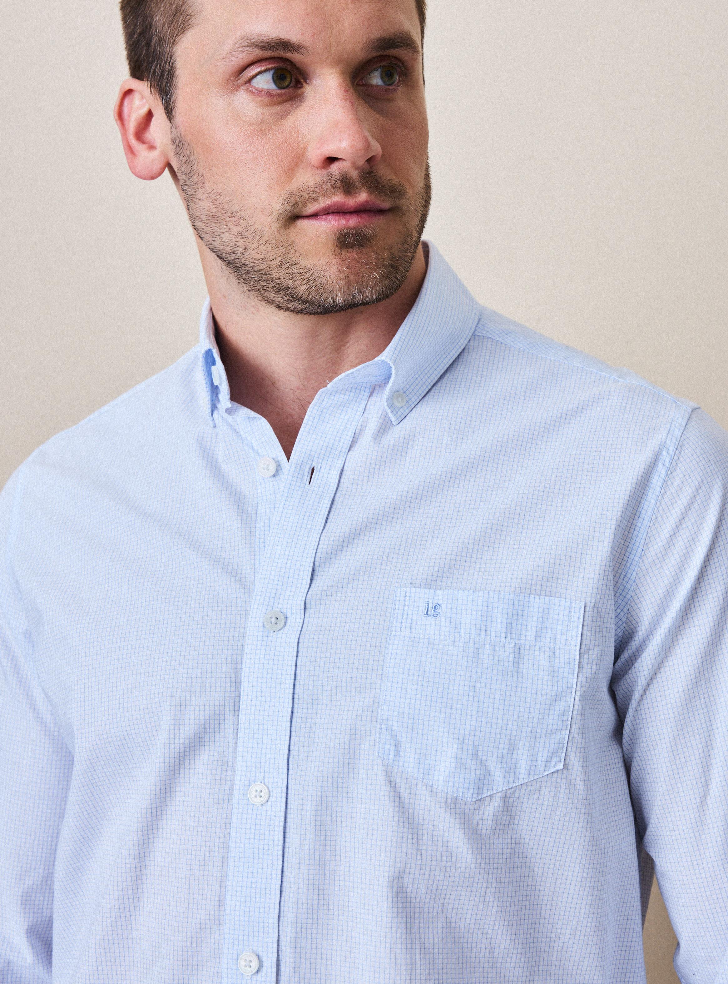 Camisa Manga Larga Poplin Algodón Cuadros-2