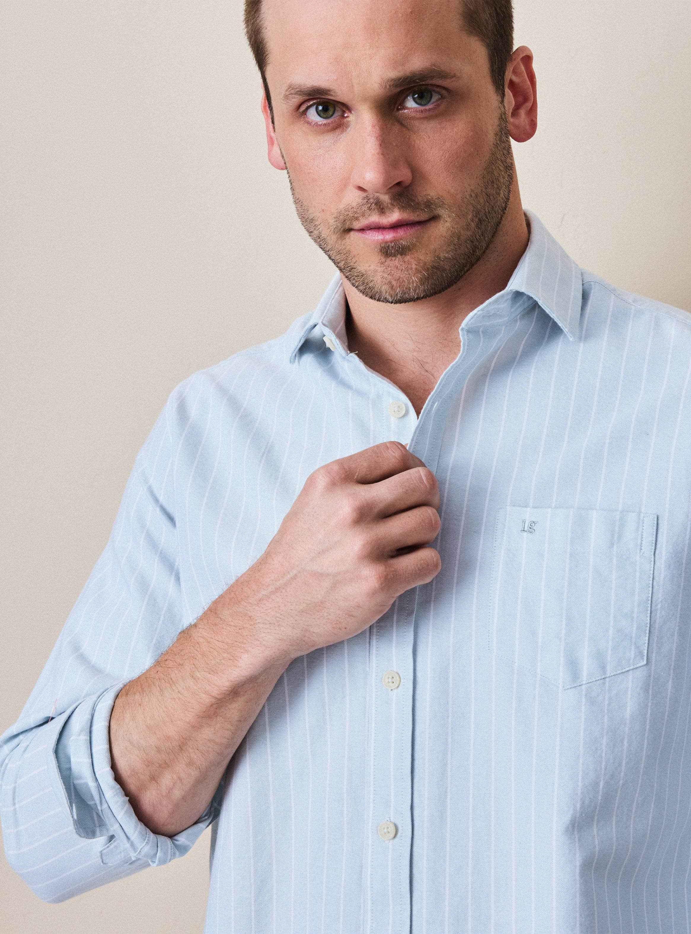 Camisa Manga Larga Algodón Oxford Rayas-2