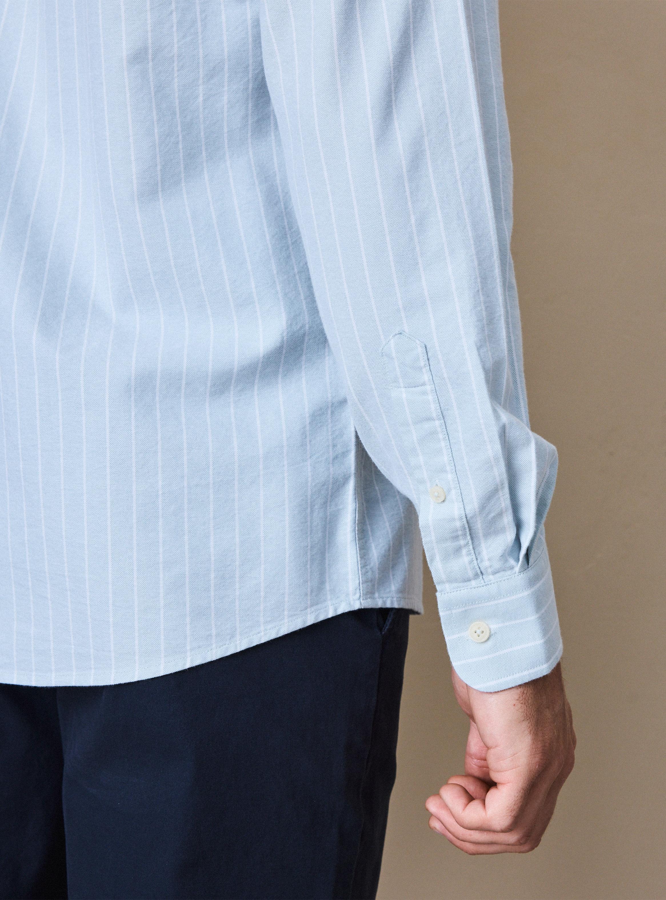 Camisa Manga Larga Algodón Oxford Rayas-3