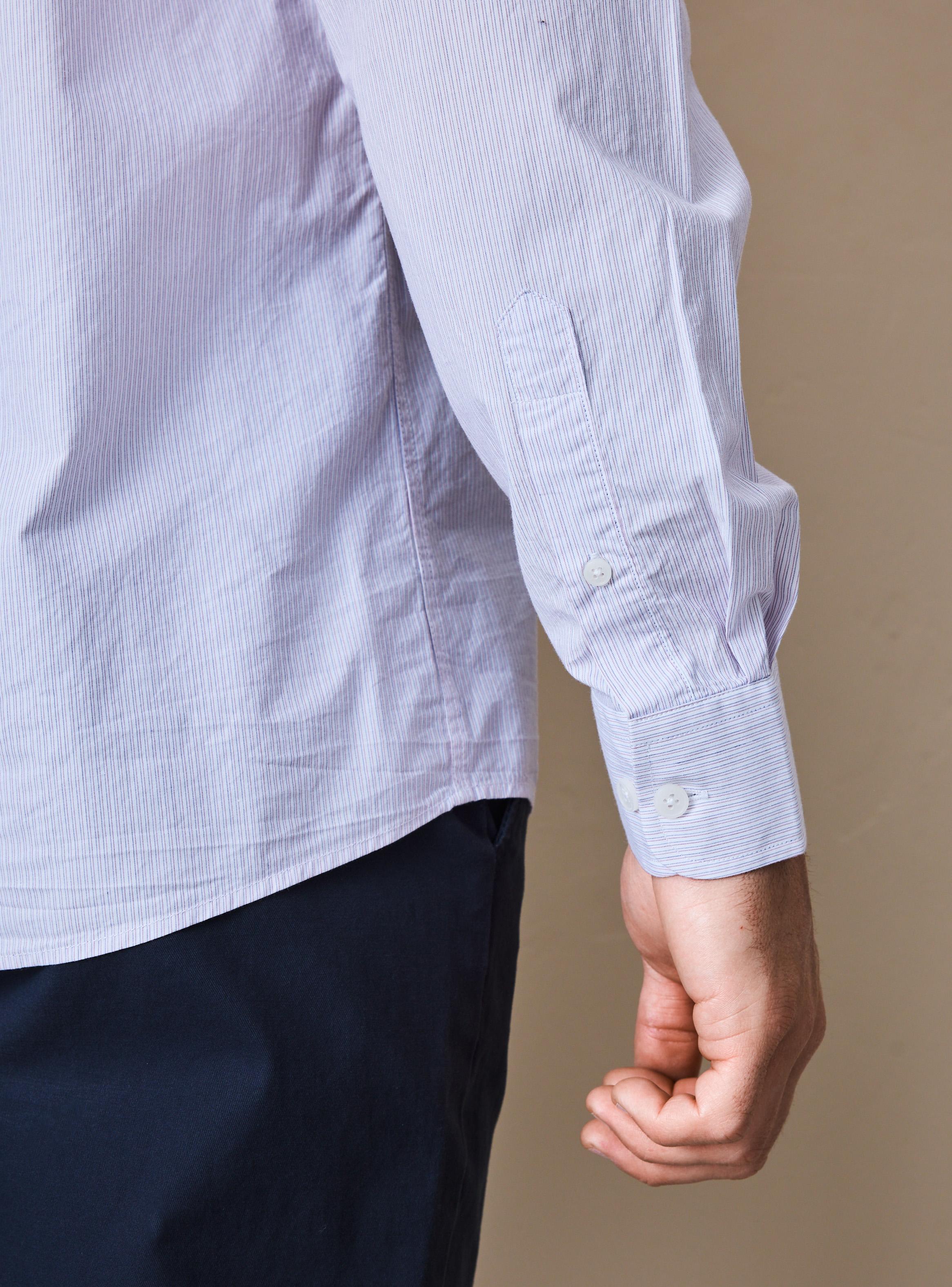 Camisa Manga Larga Algodón Líneas-3