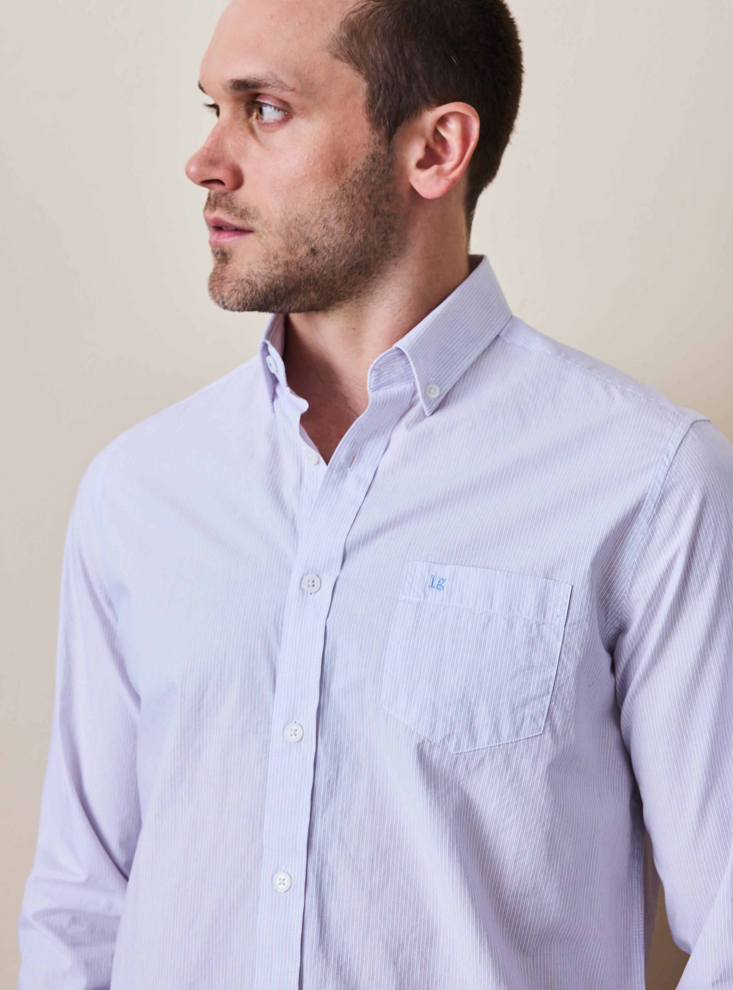 Camisa Manga Larga Algodón Líneas-2