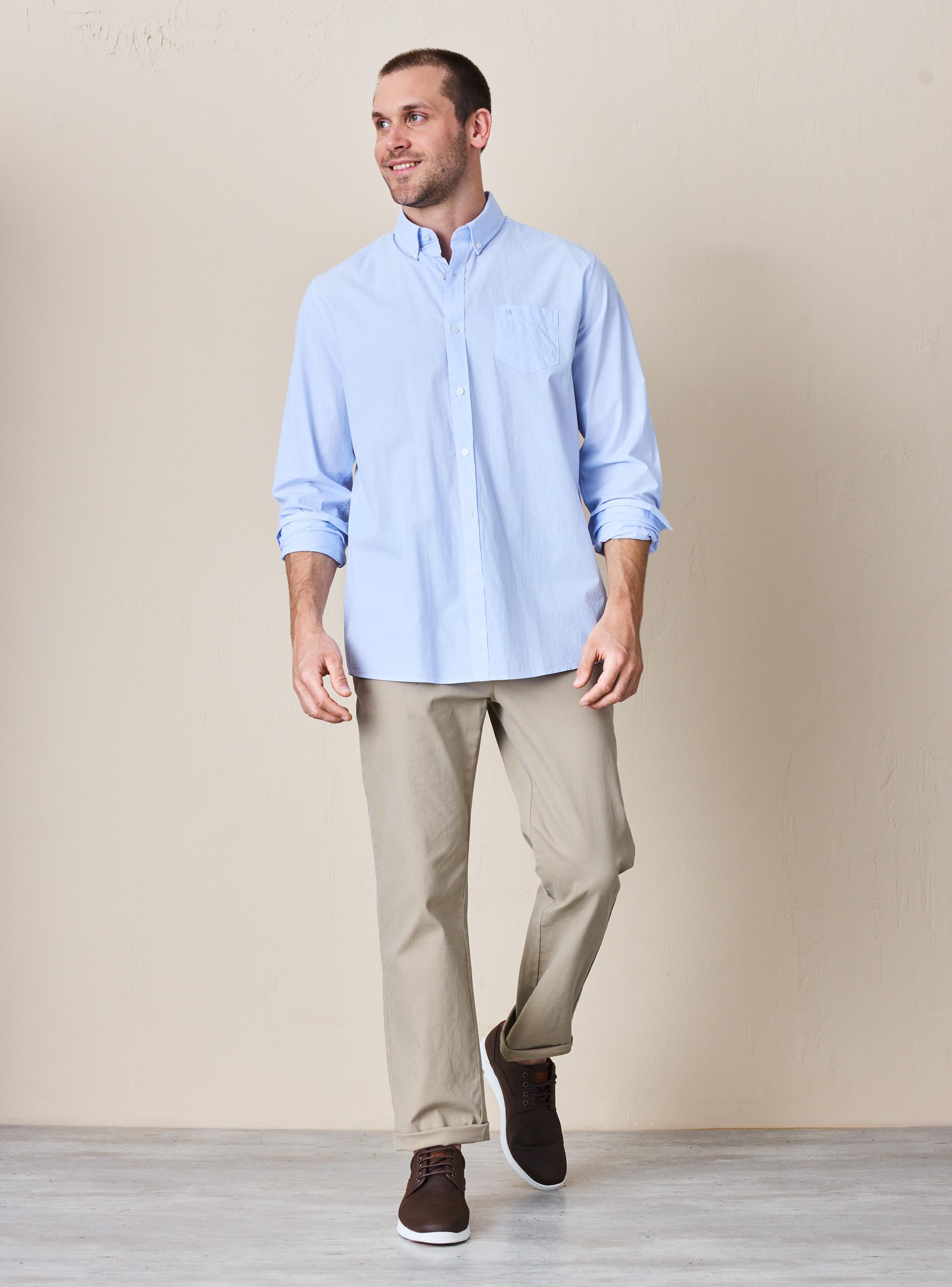 Camisa Manga Larga Algodón Líneas Delgadas-4