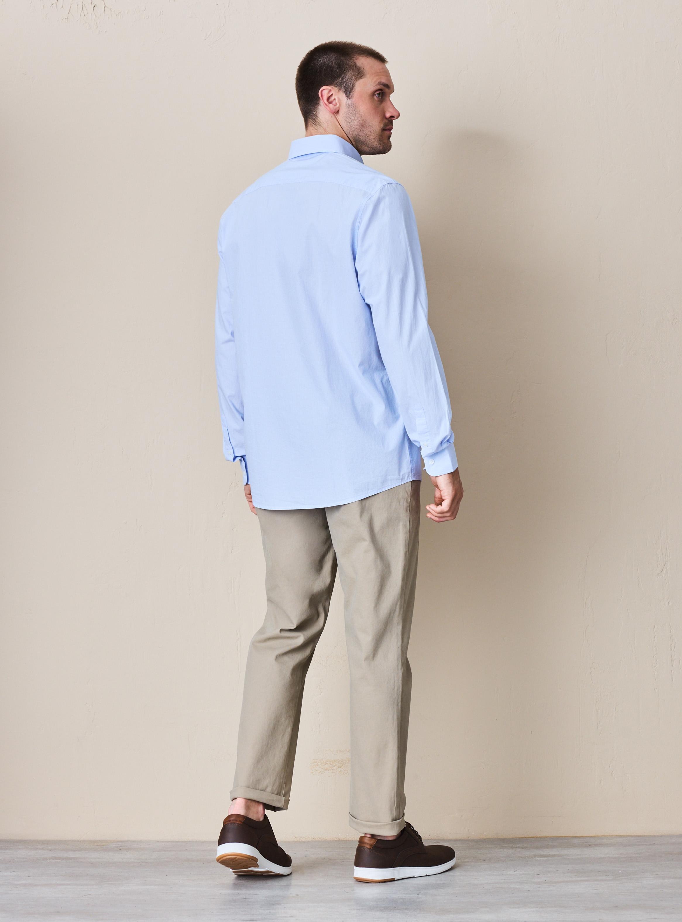 Camisa Manga Larga Algodón Líneas Delgadas-5