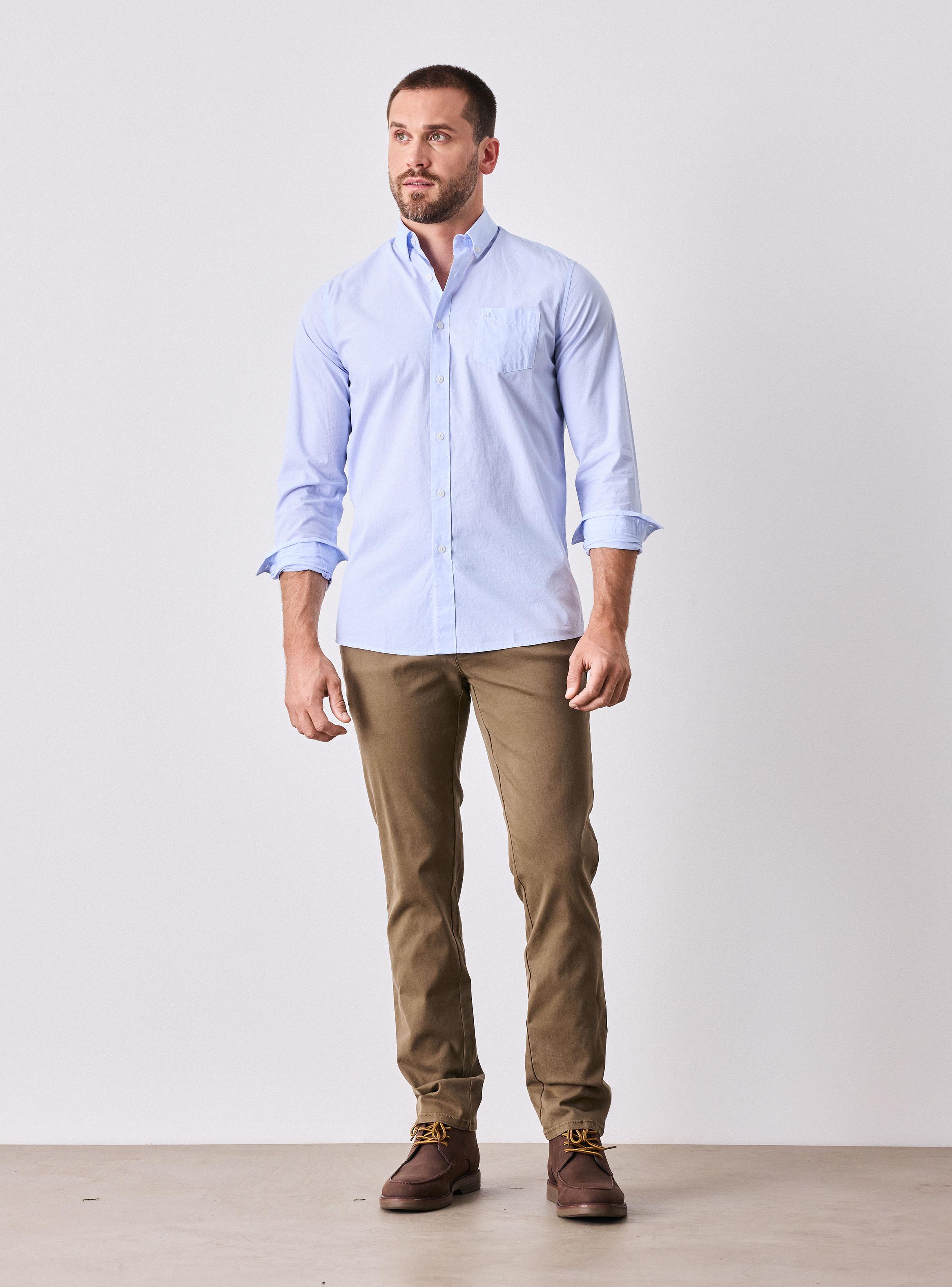 Camisa Manga Larga Algodón Líneas Delgadas-4