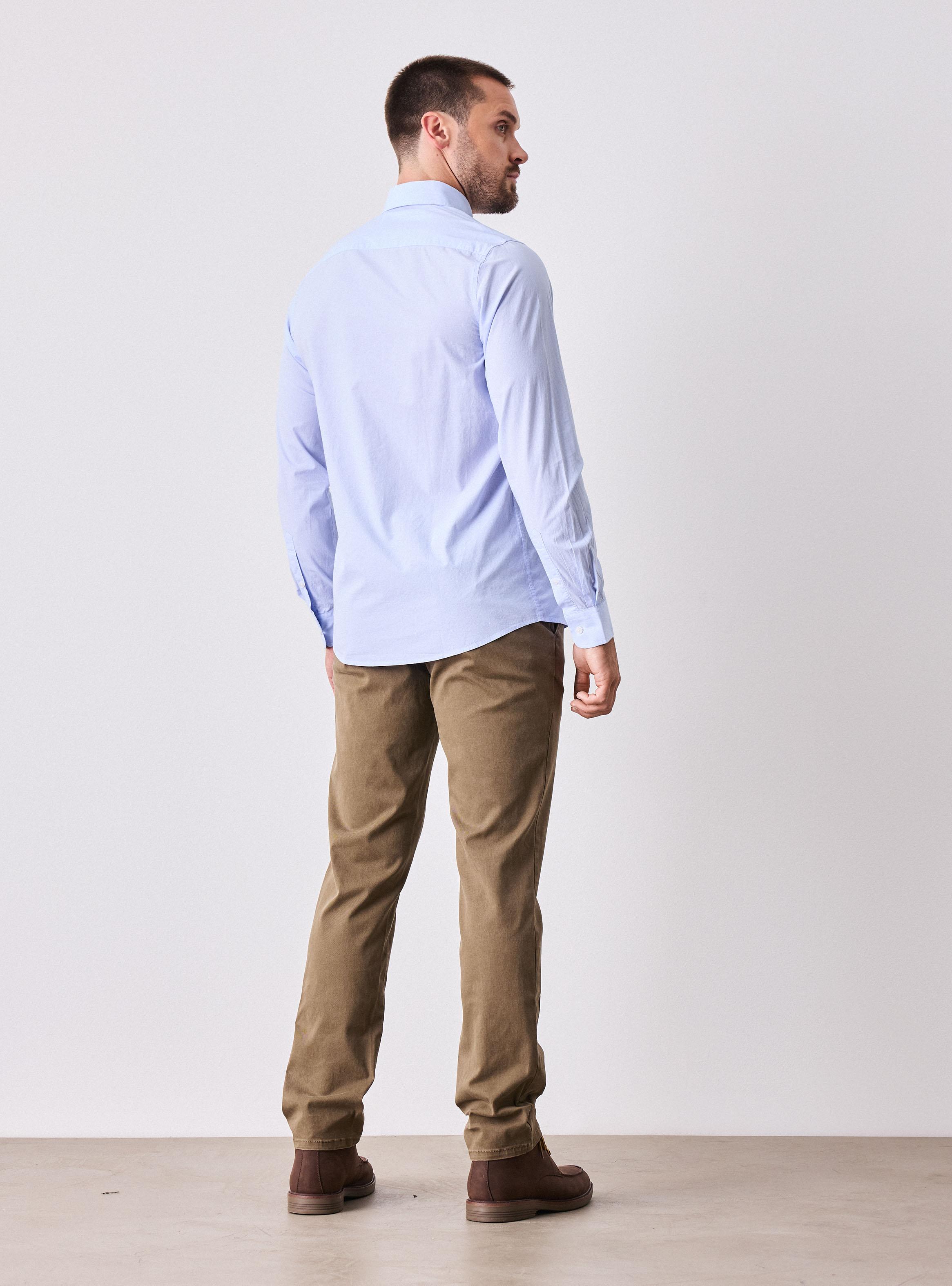 Camisa Manga Larga Algodón Líneas Delgadas-5