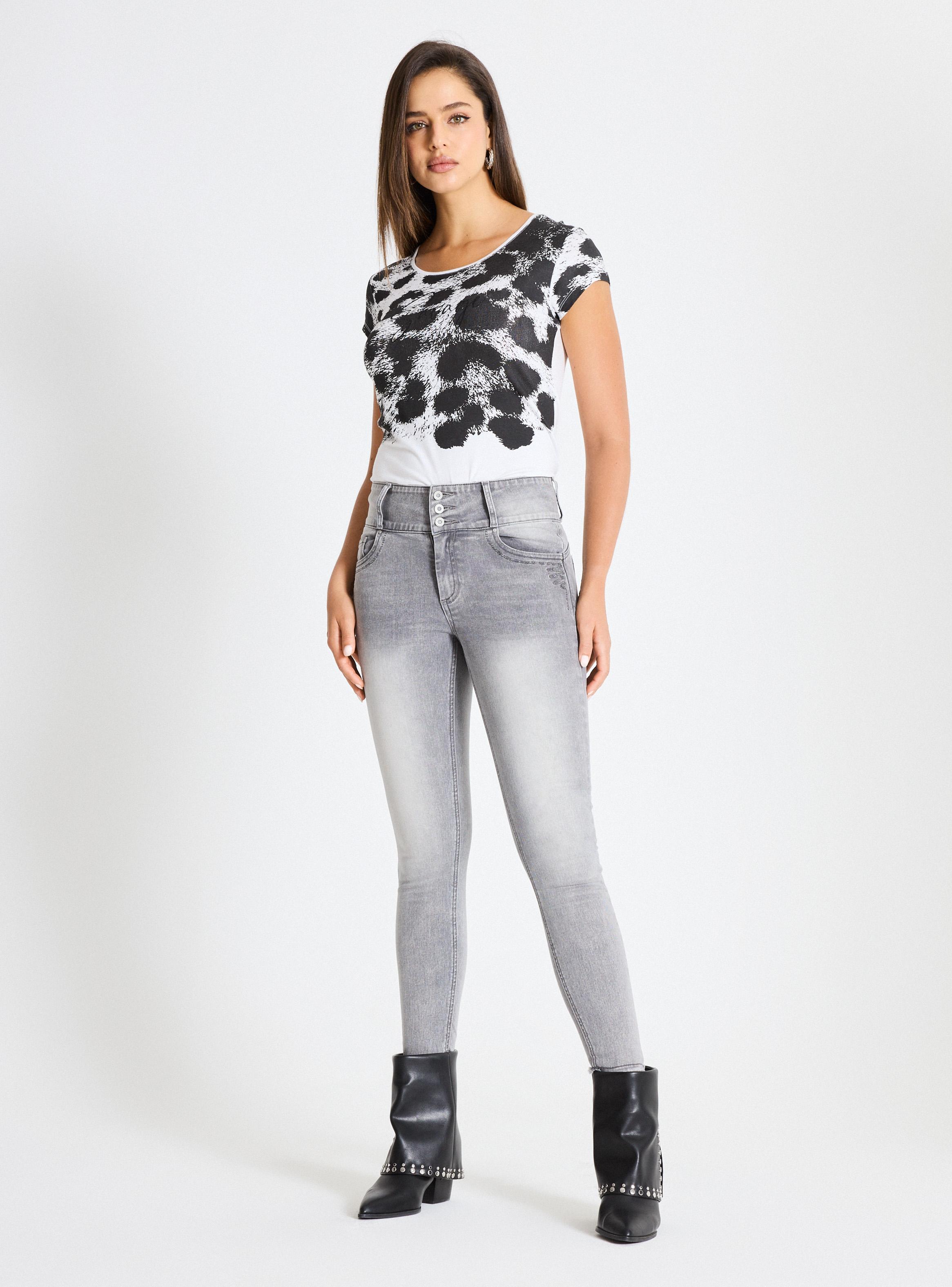 Jeans Push Up 3 Botones Basta Cortada-4