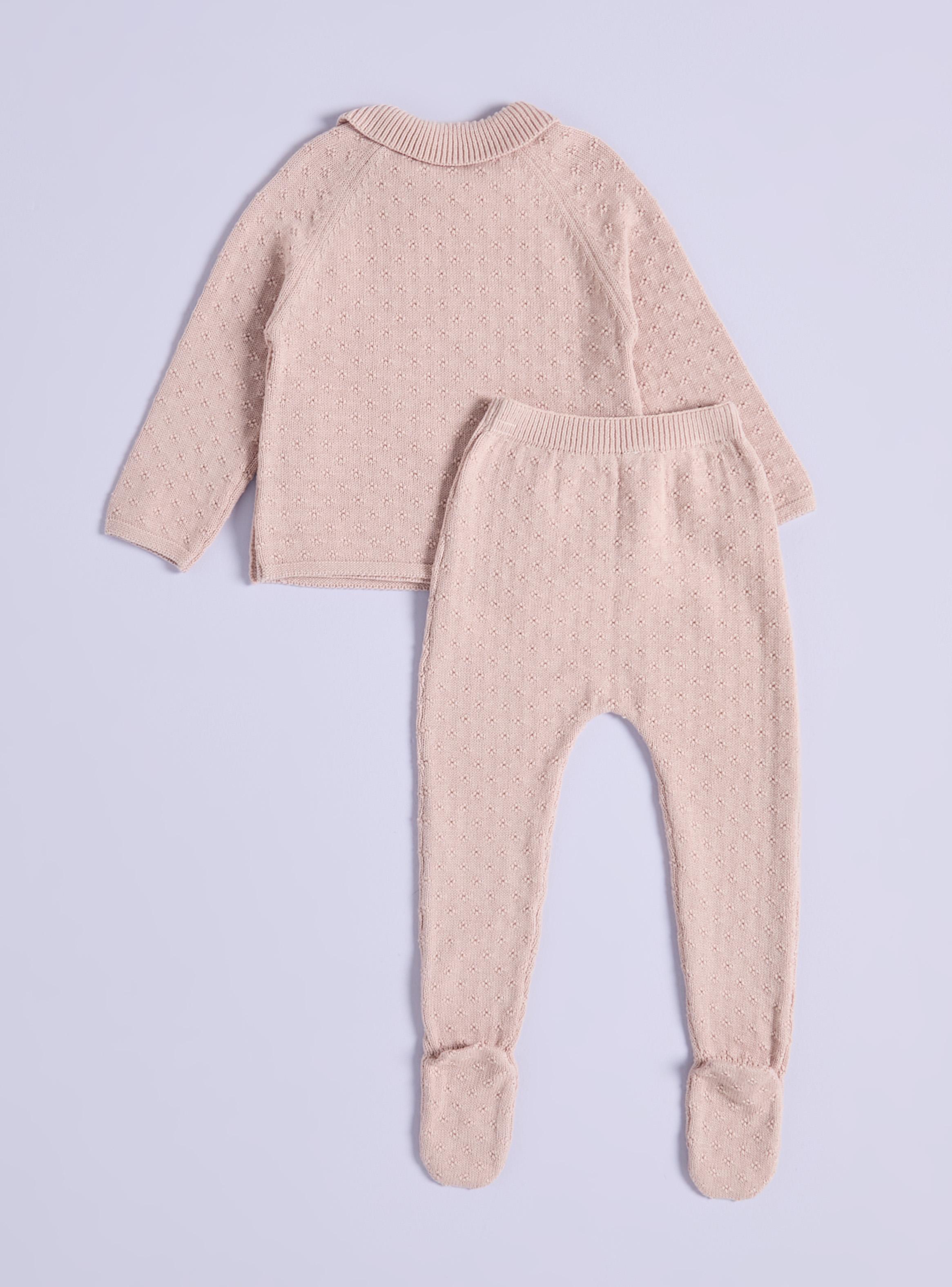 Conjunto Tejido Vuelitos en Cuello con Botones-2