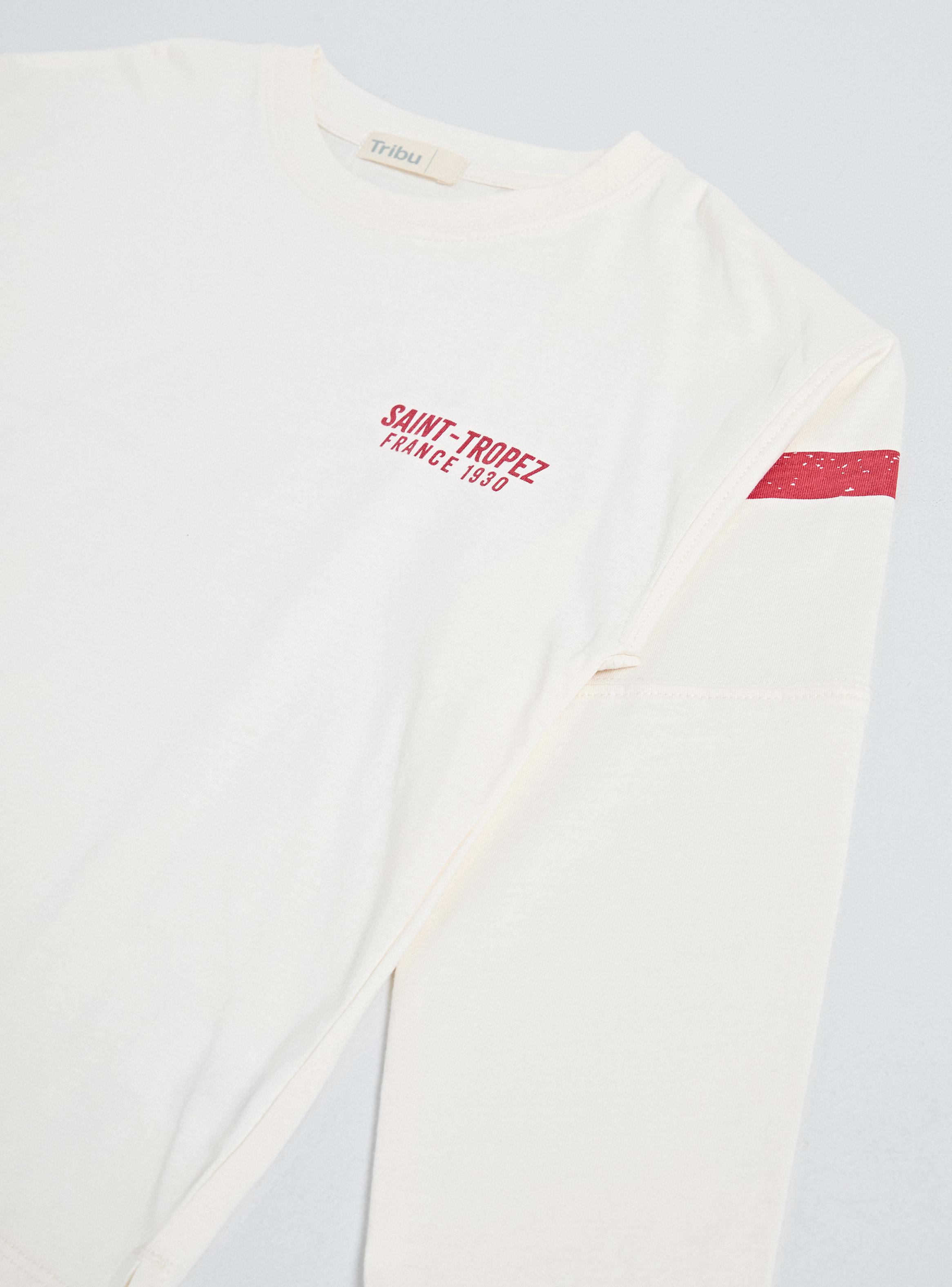 Polera Franja Color en Mangas-3