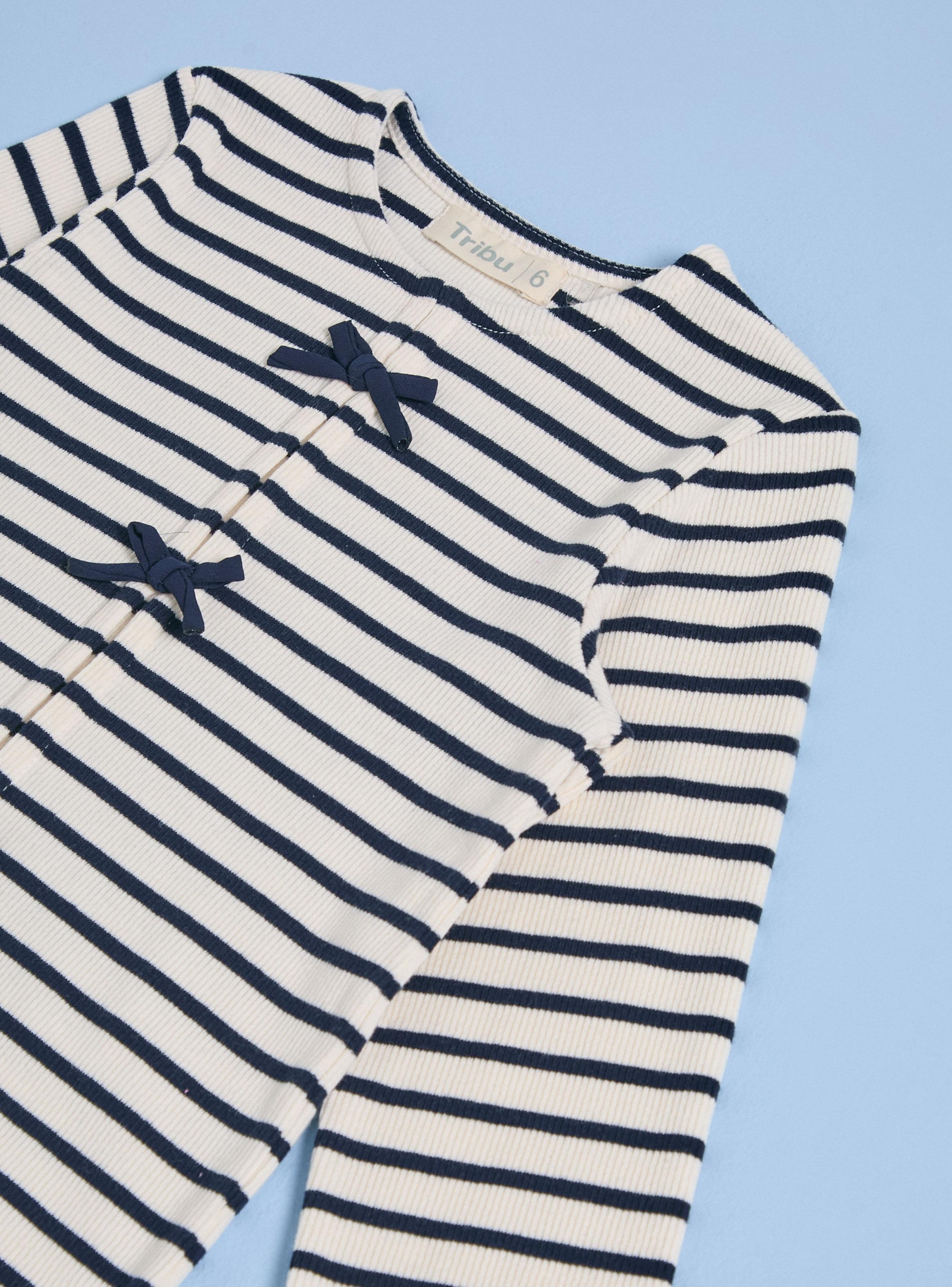 Polera Rib Rayada con Lazos-3