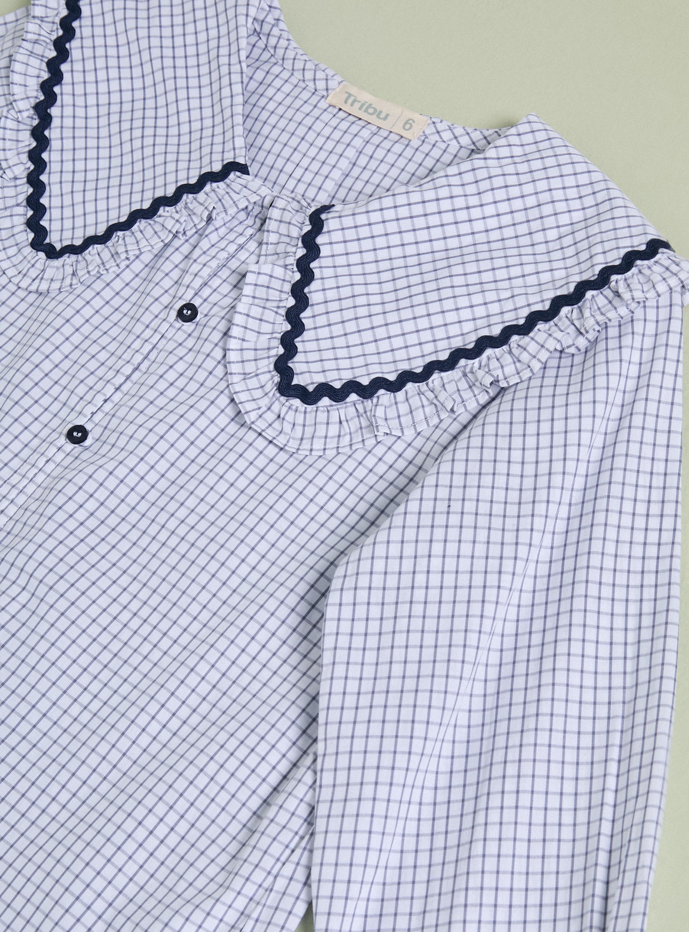 Blusa Cuadrillé Cuello Bobo-3