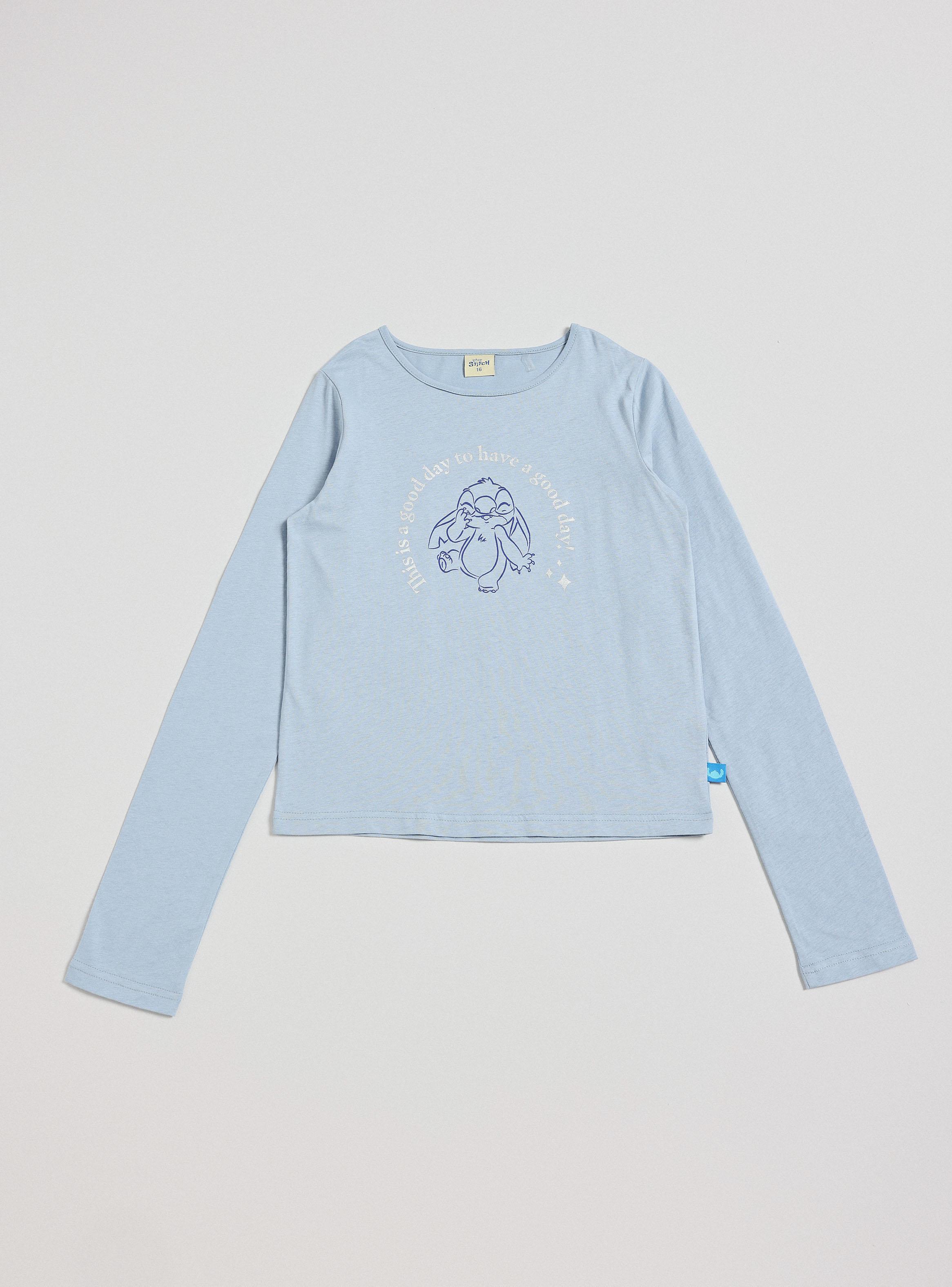 Polera Estampado Stitch Unicolor-1