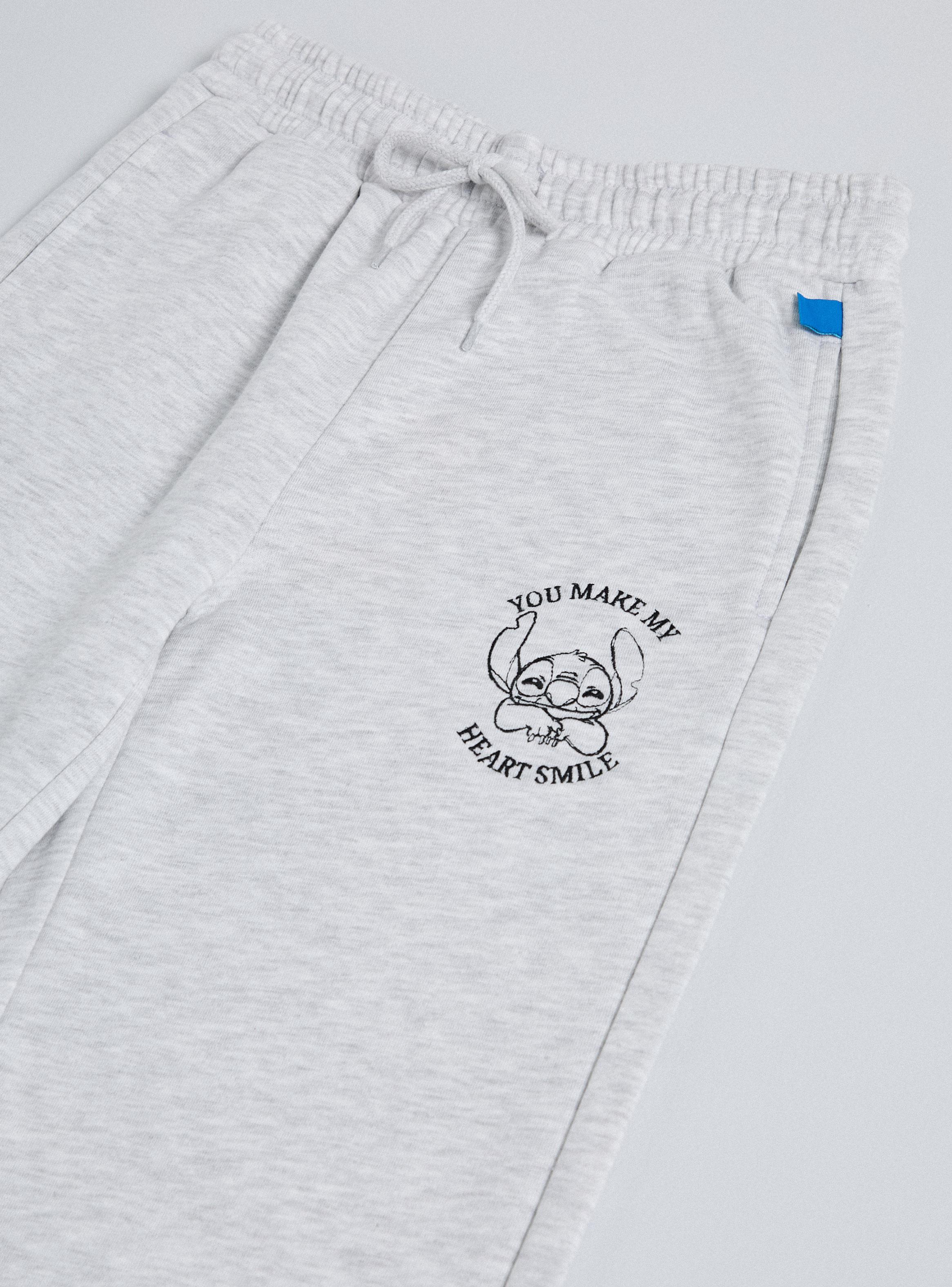 Pantalón de Buzo Mini Bordado Stitch-3