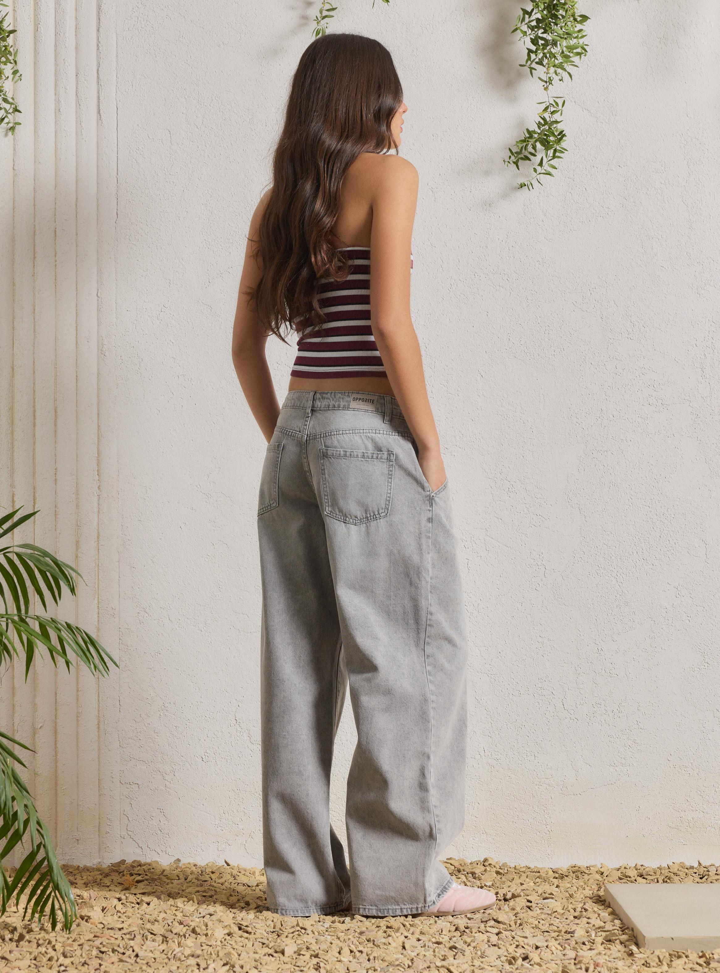 Jeans Wide Balloon Pinzas Delanteras-5