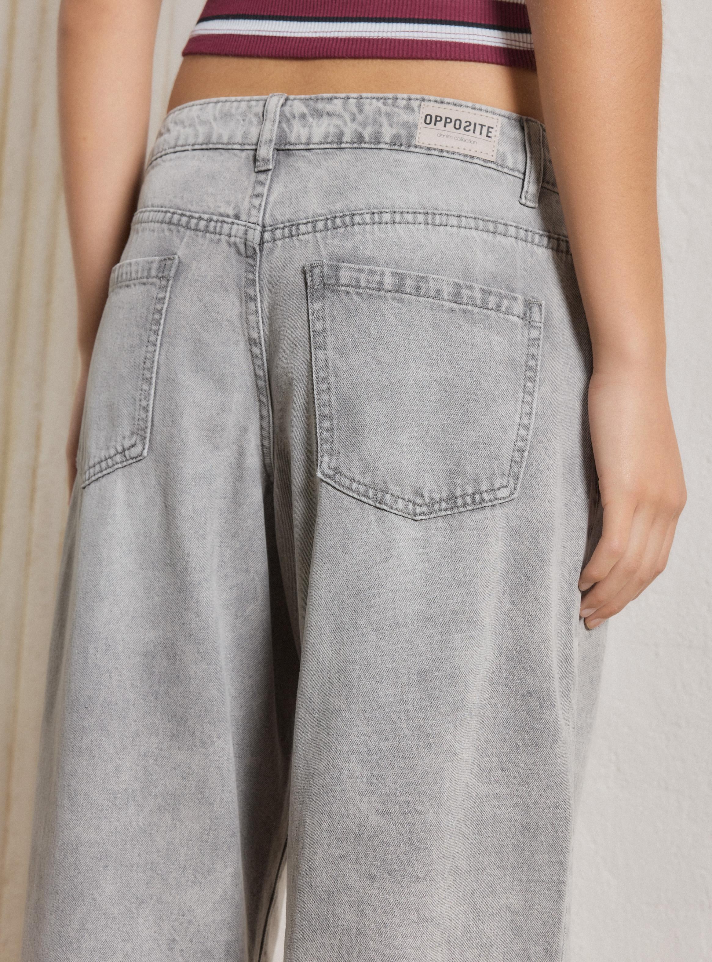 Jeans Wide Balloon Pinzas Delanteras-3