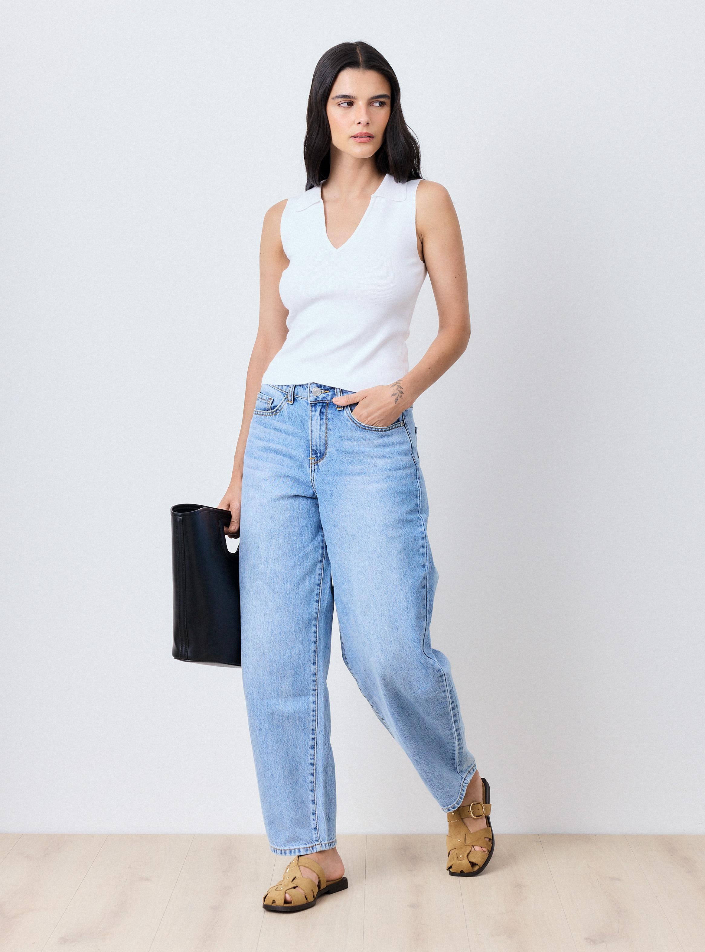 Polera Tejida sin Mangas Cuello Polo-4