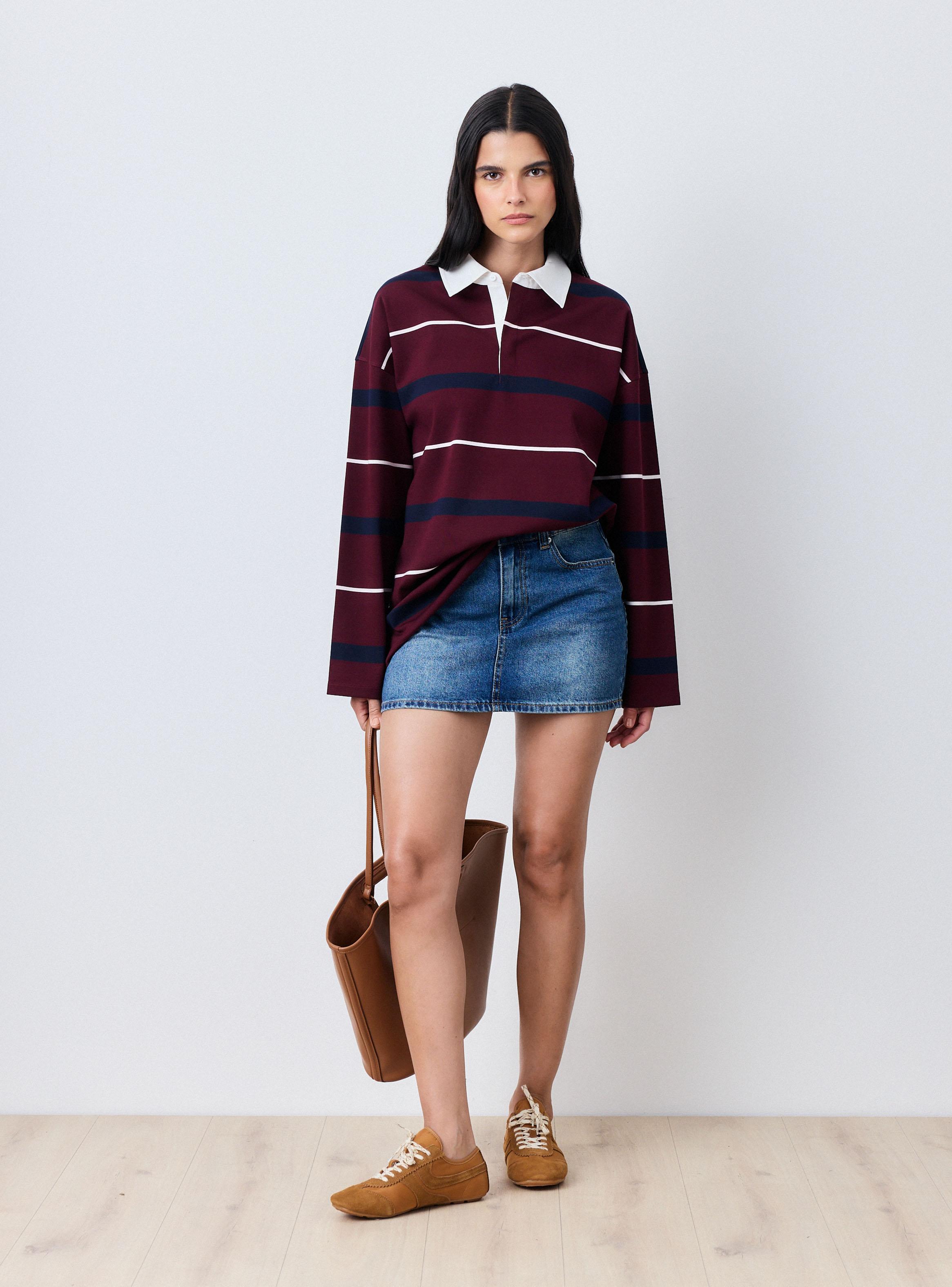 Polerón Cuello Polo Rayado-4