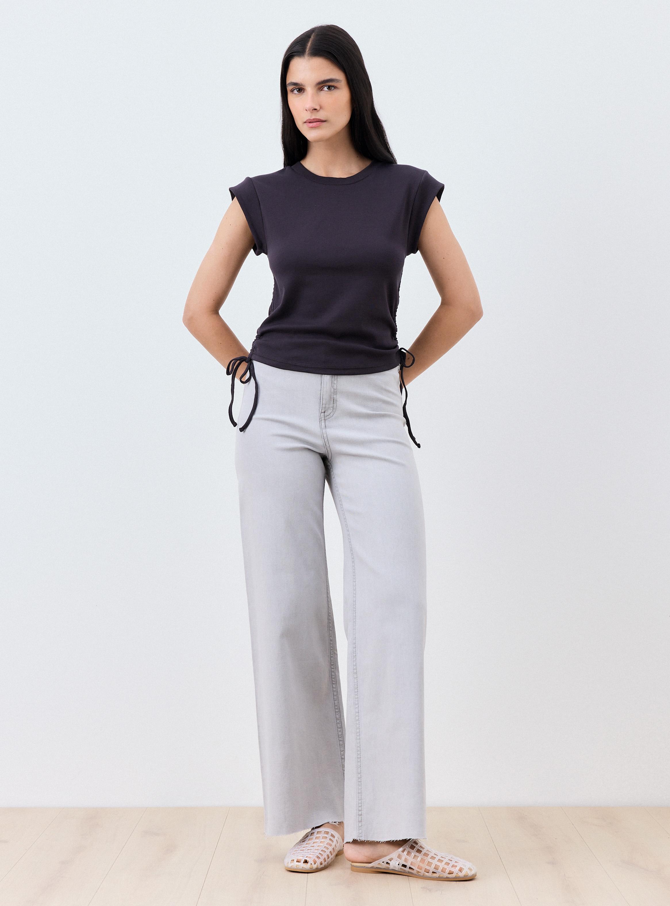 Polera Drapeado y Amarras Laterales-4