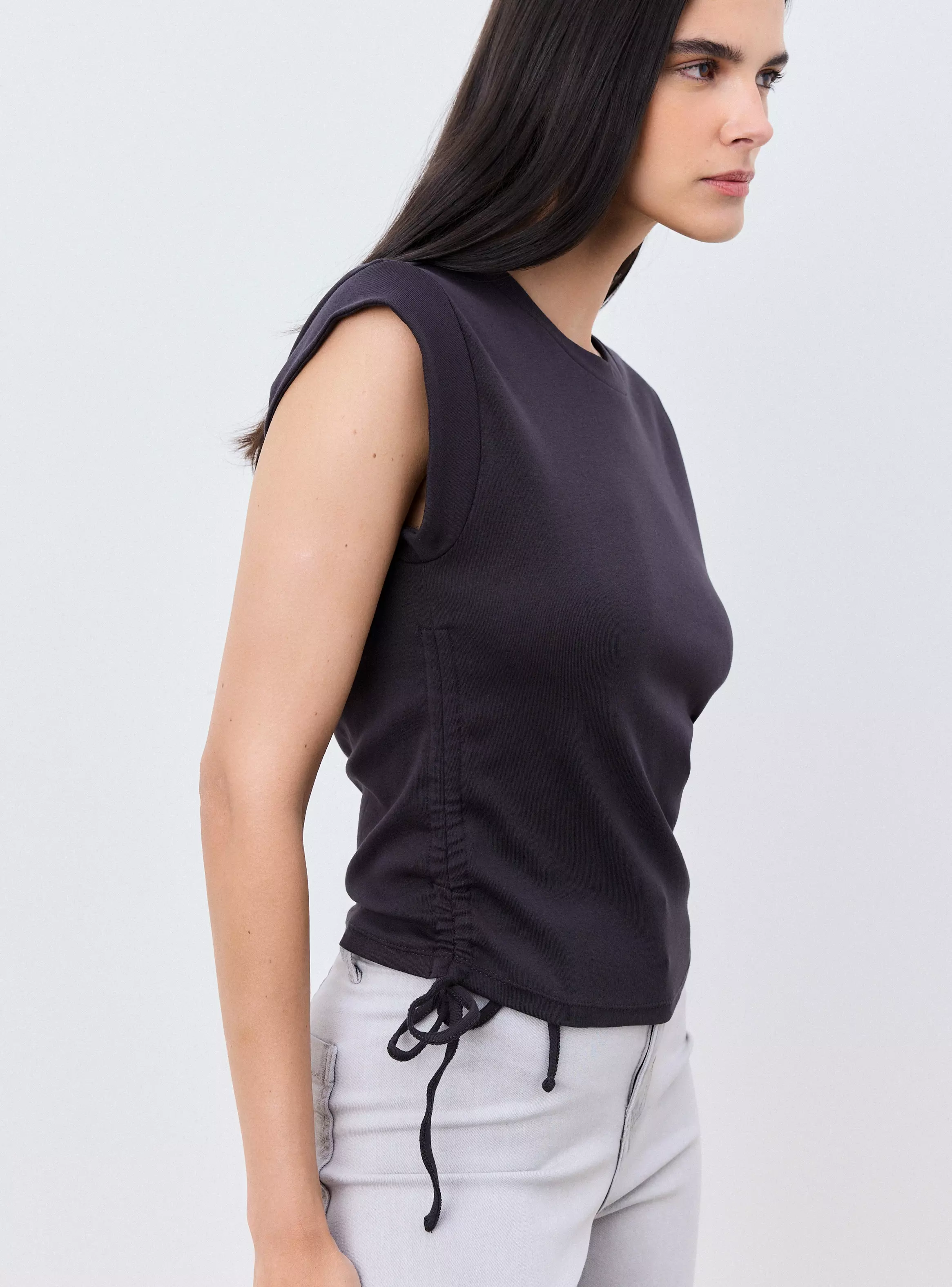 Polera Drapeado y Amarras Laterales-2