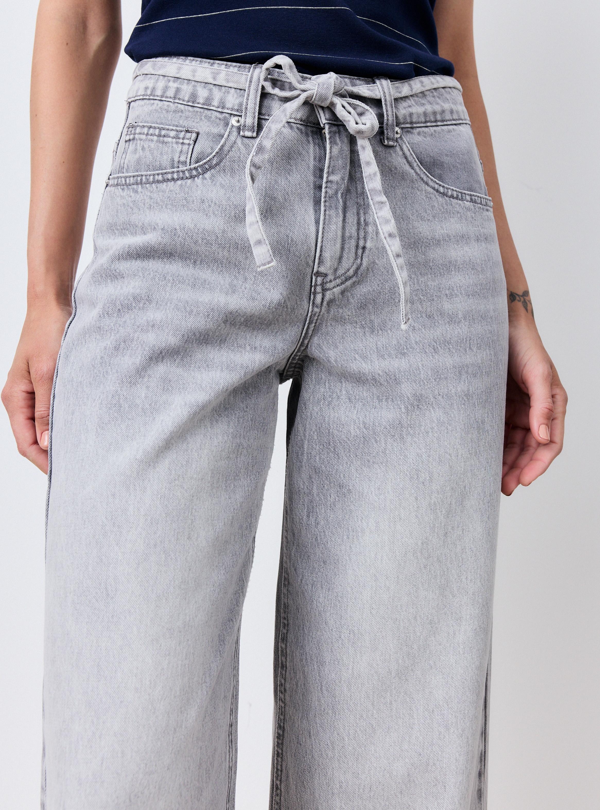 Jeans Wide Leg con Amarra Denim-2