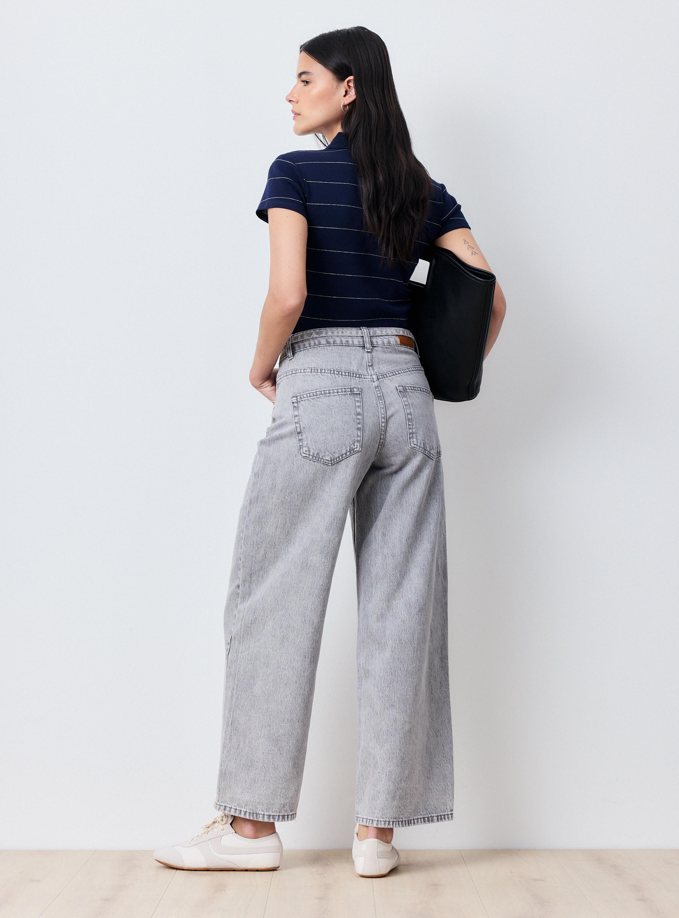 Jeans Wide Leg con Amarra Denim-5