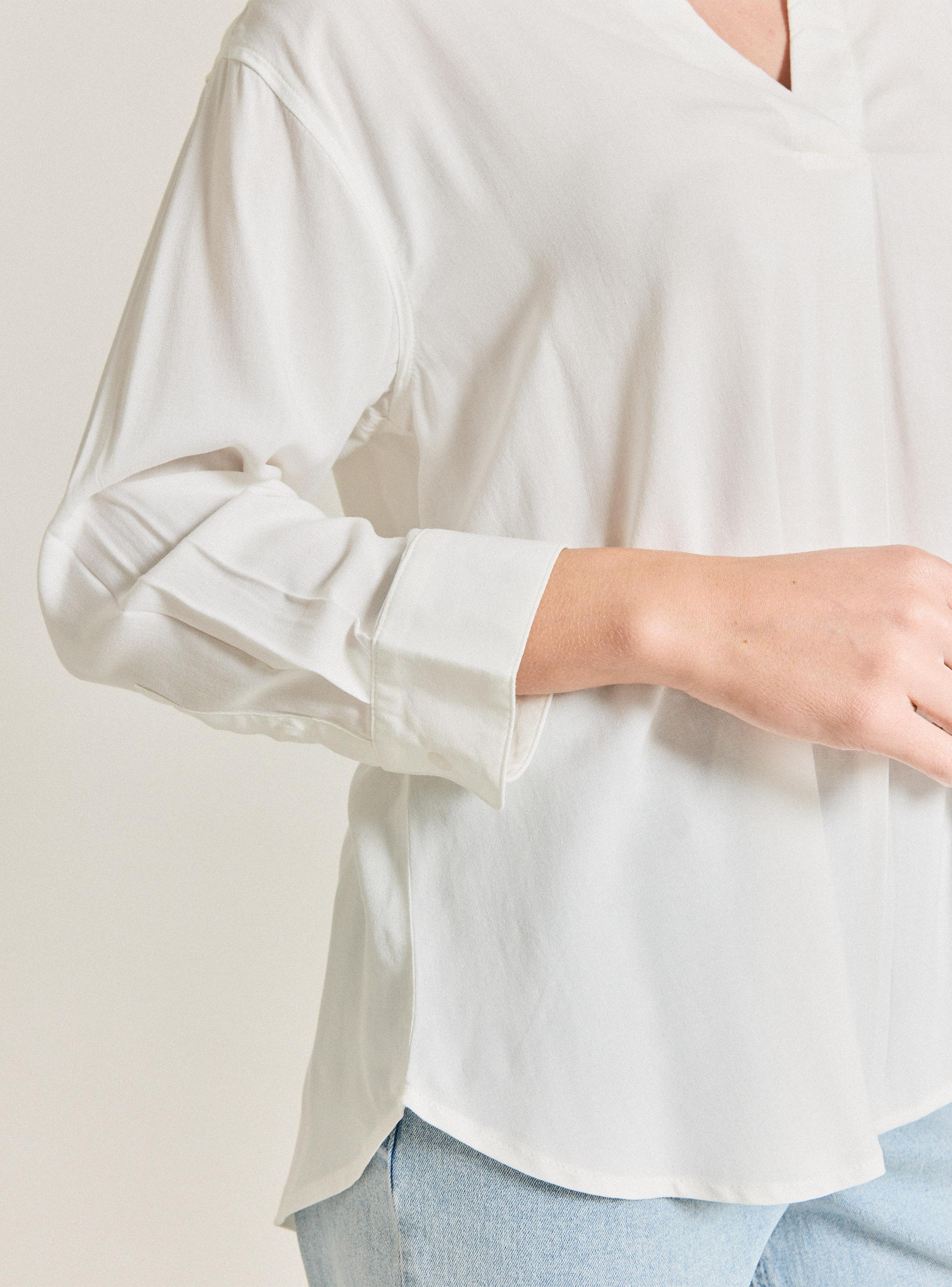 Blusa Cuello V Camisero Estampada Rayas-2