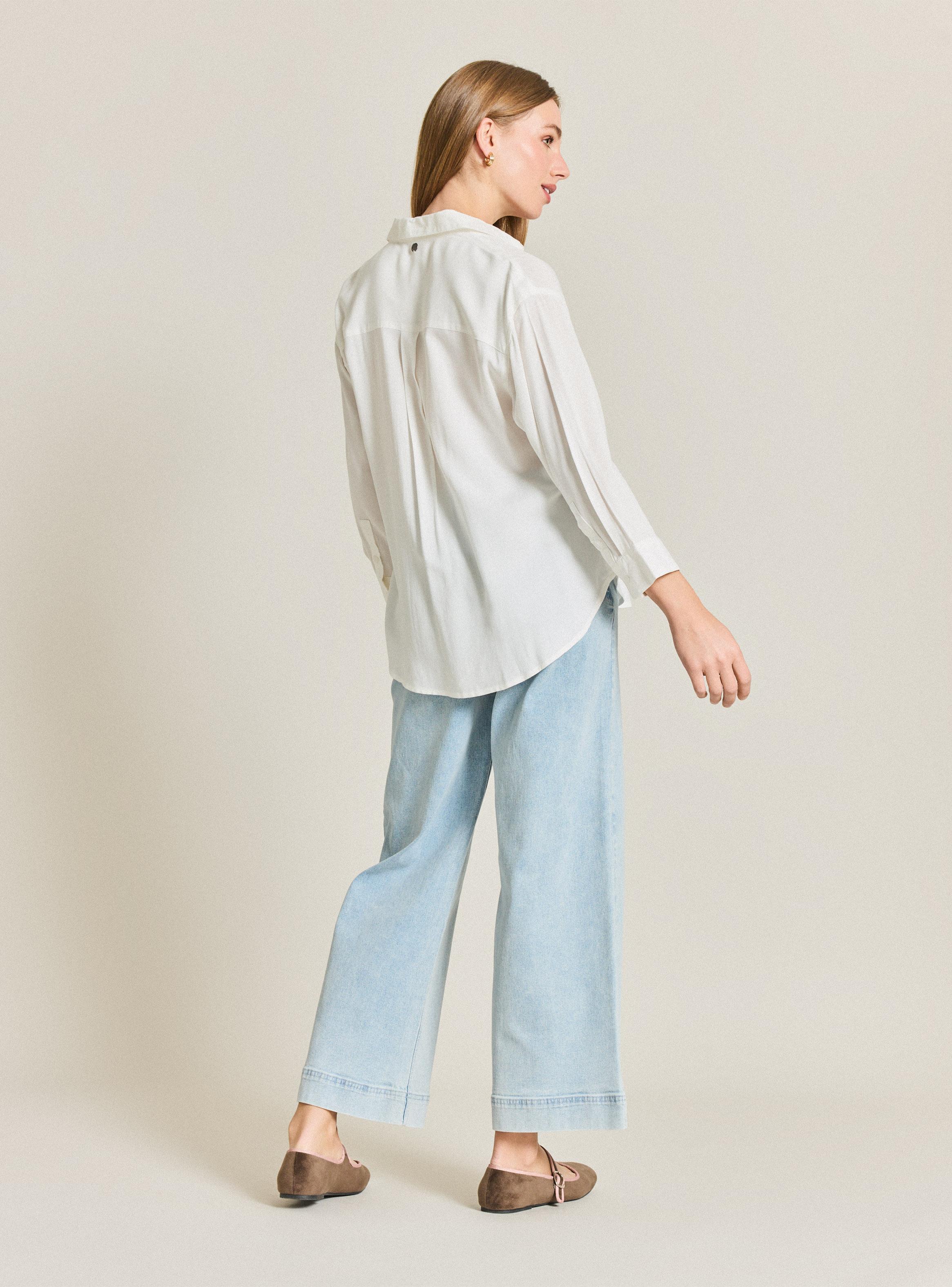 Blusa Cuello V Camisero Estampada Rayas-5