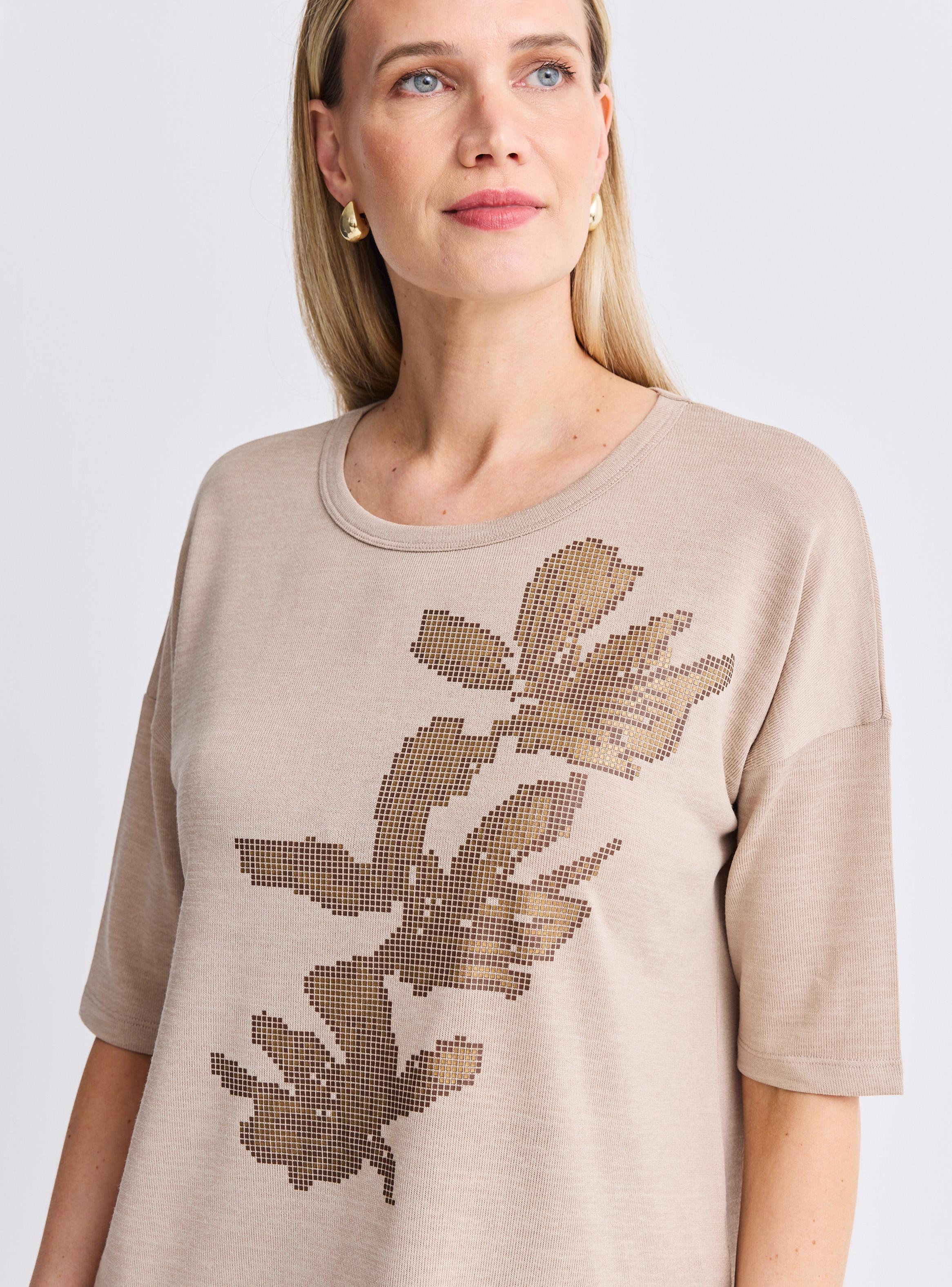 Polera Tejida con Estampado Toque de Brillo-2