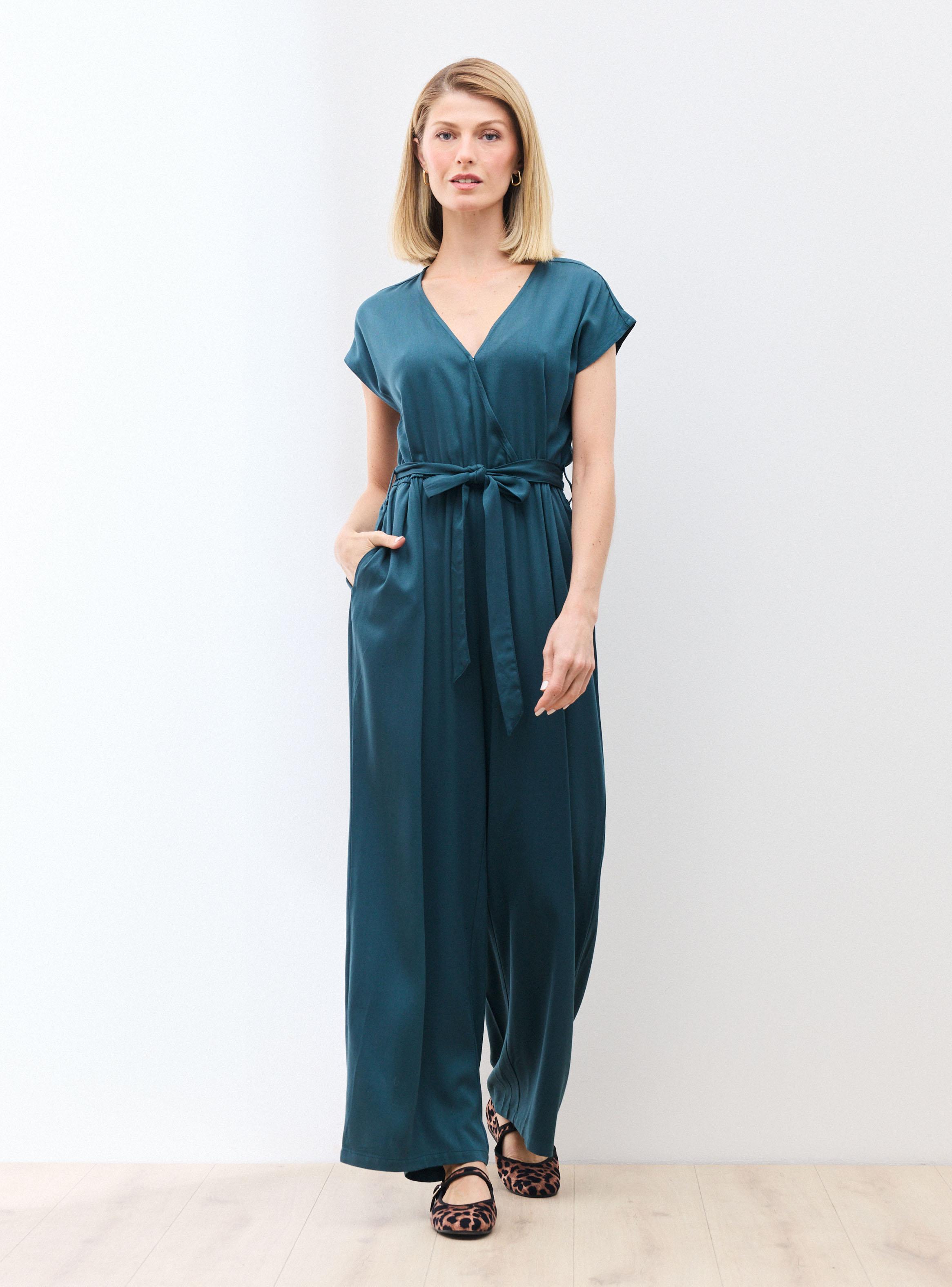 Enterito Escote Cruzado con Elástico en Cintura y Lazo-4