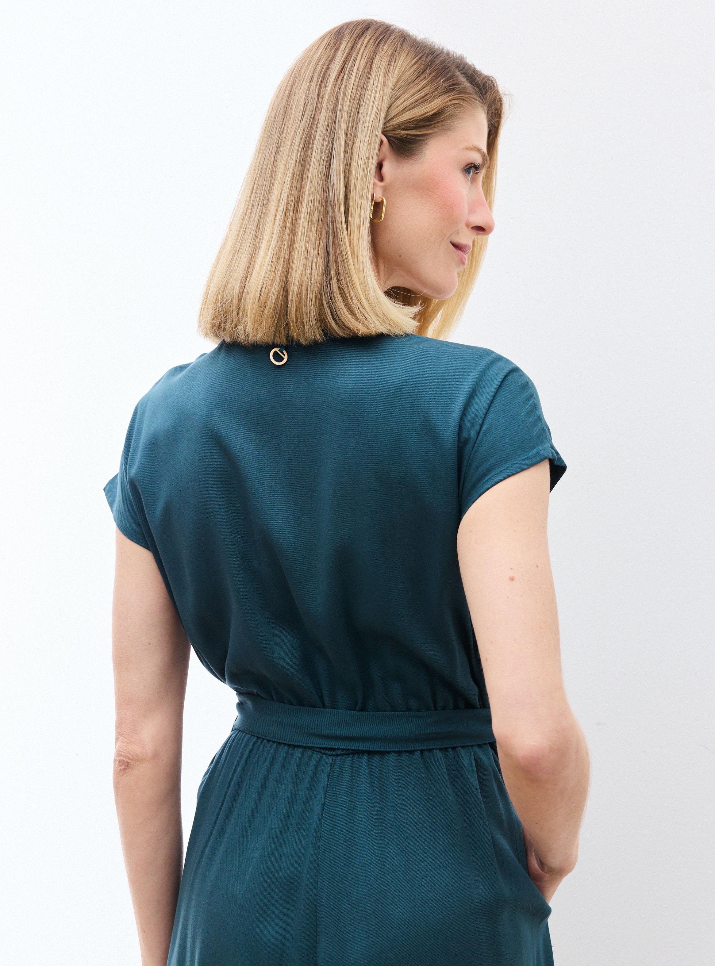 Enterito Escote Cruzado con Elástico en Cintura y Lazo-3