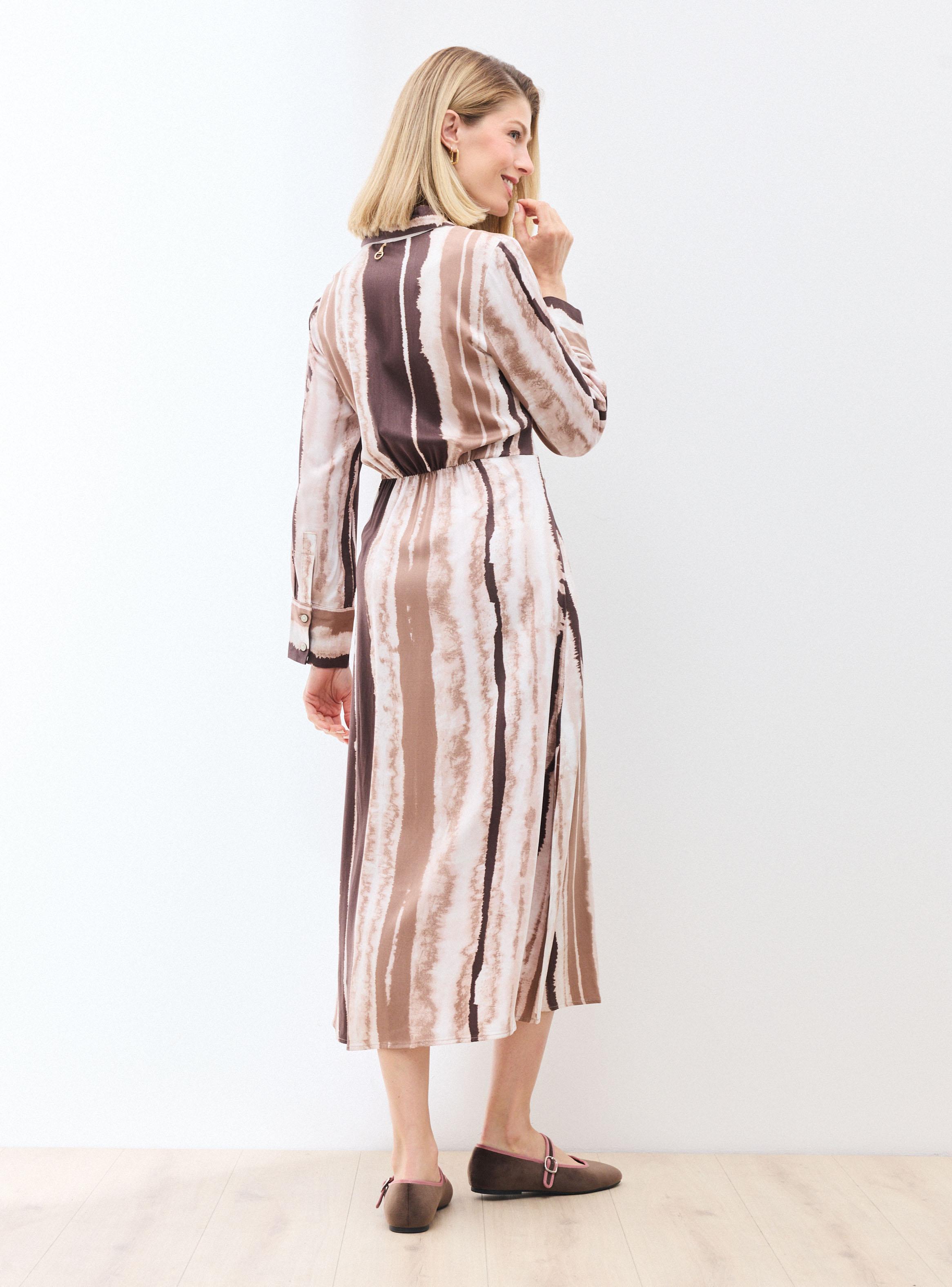 Vestido Camisero Estampado con Amarra en Cintura-5