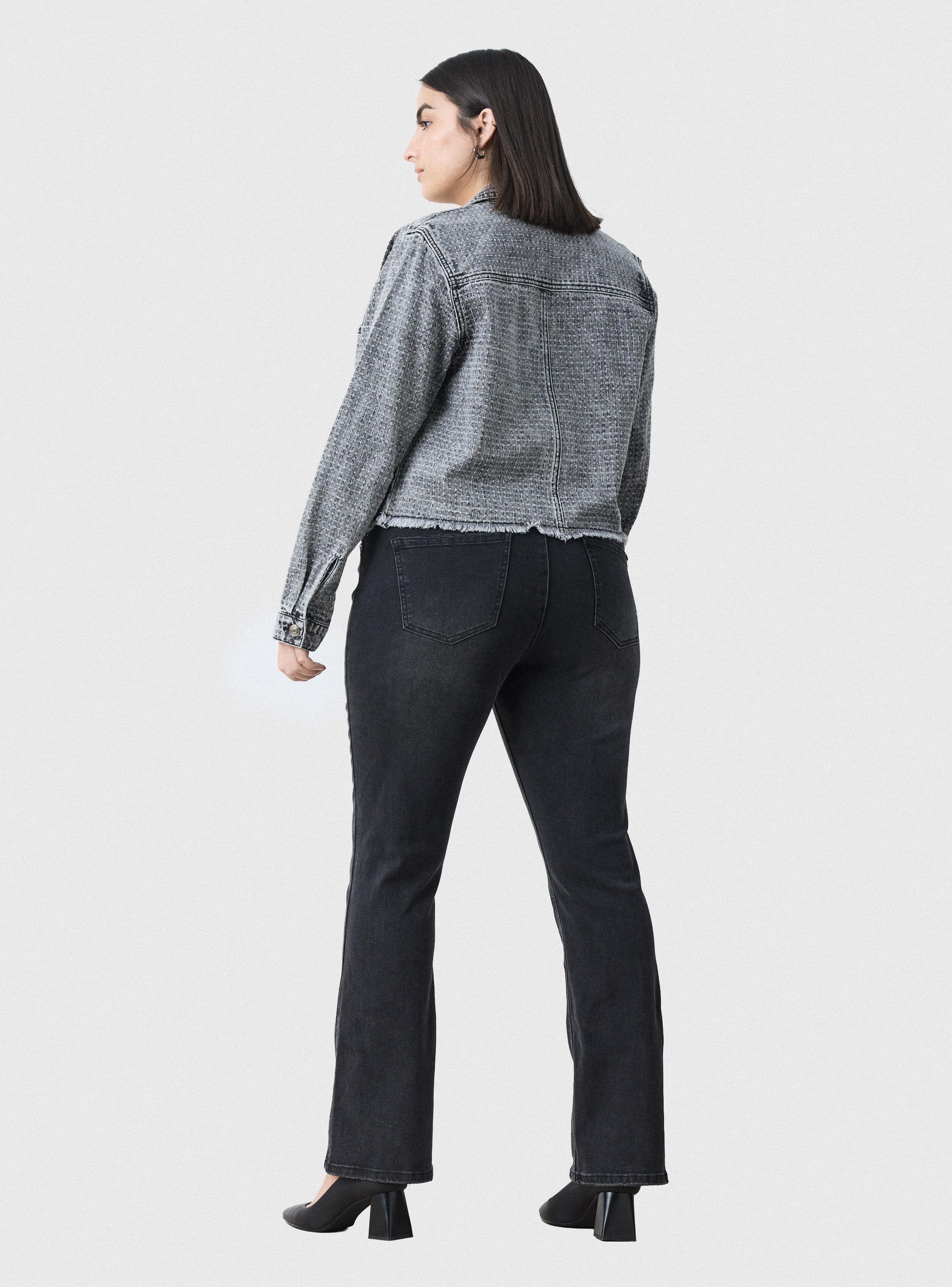 Chaqueta Denim Acid Wash Texturada y Brillitos-5