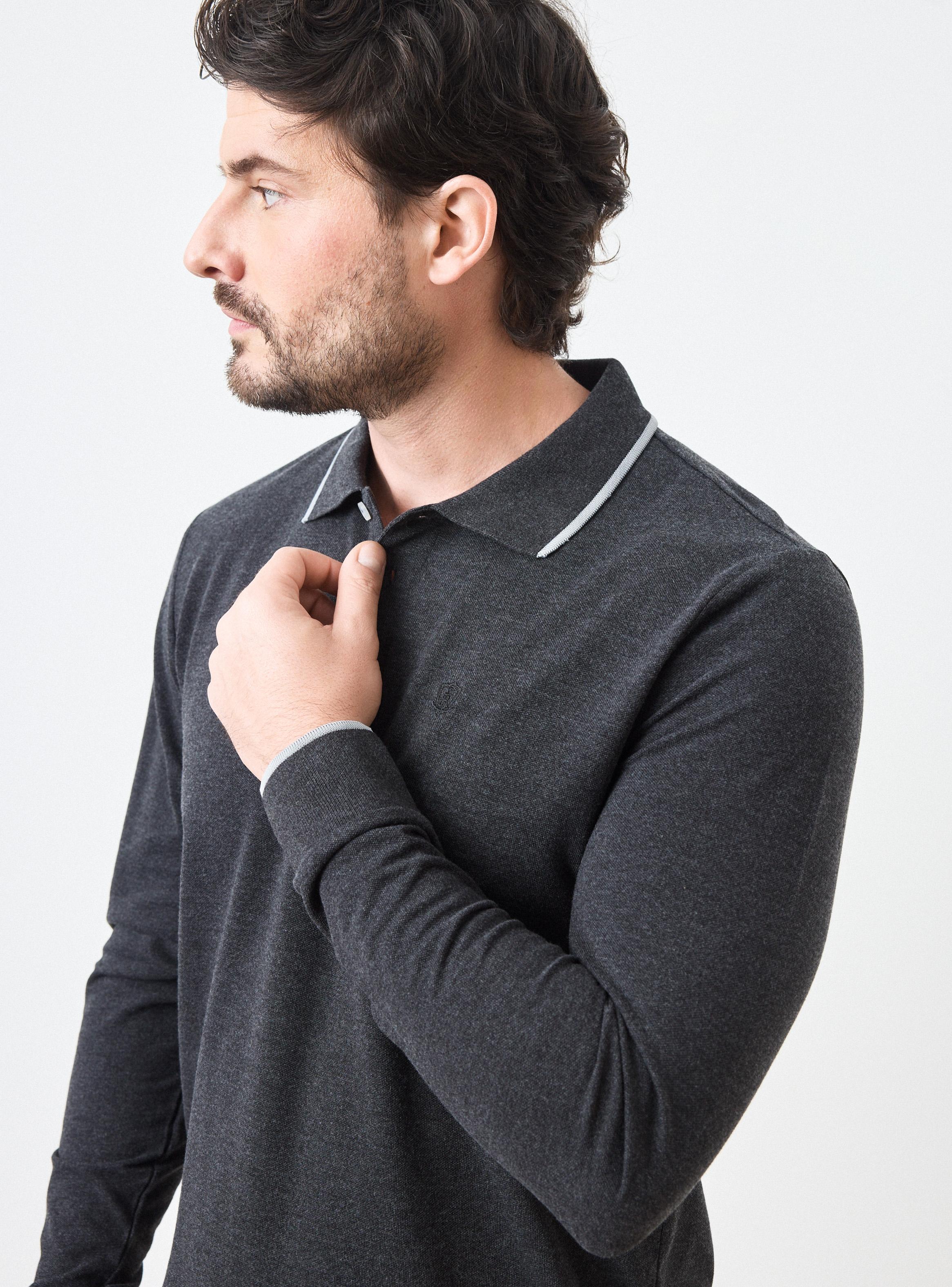 Polera Piqué Manga Larga Lisa-2